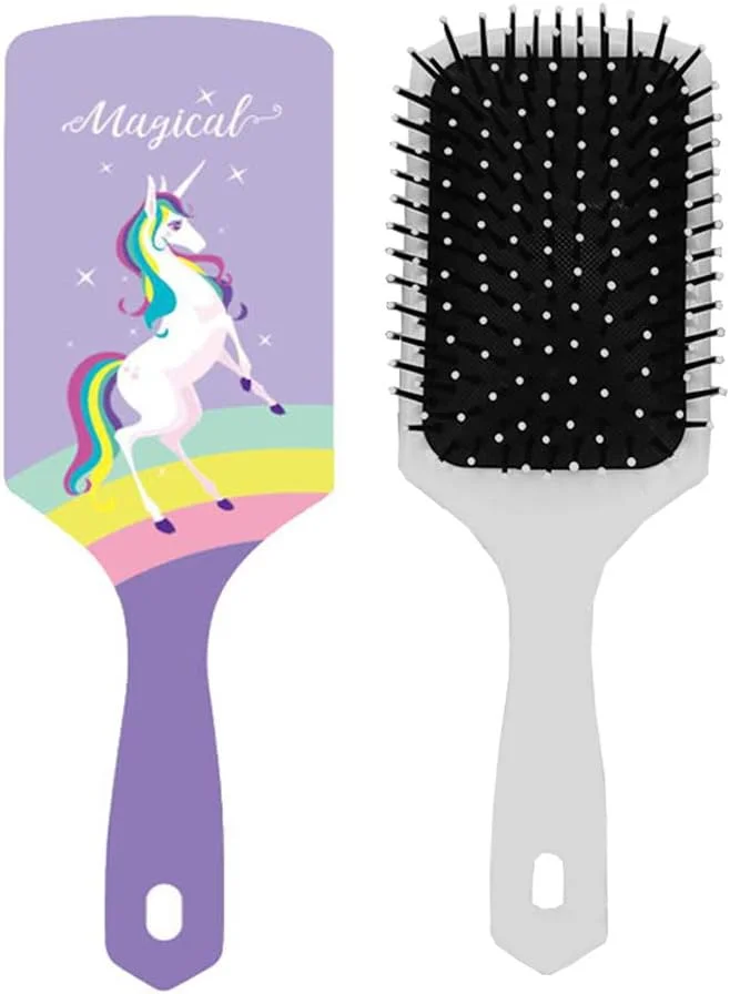 برس موی تک شاخ گرگ بوم، برس موی دخترانه پلاستیکی فرفری با بالشتک هوا، ضد وز، ضد الکتریسیته ساکن، ضد گره برای کودکان، مناسب موهای خیس، خشک، اکستنشن و حجم دهنده، برس باز کننده گره مو، چند رنگ