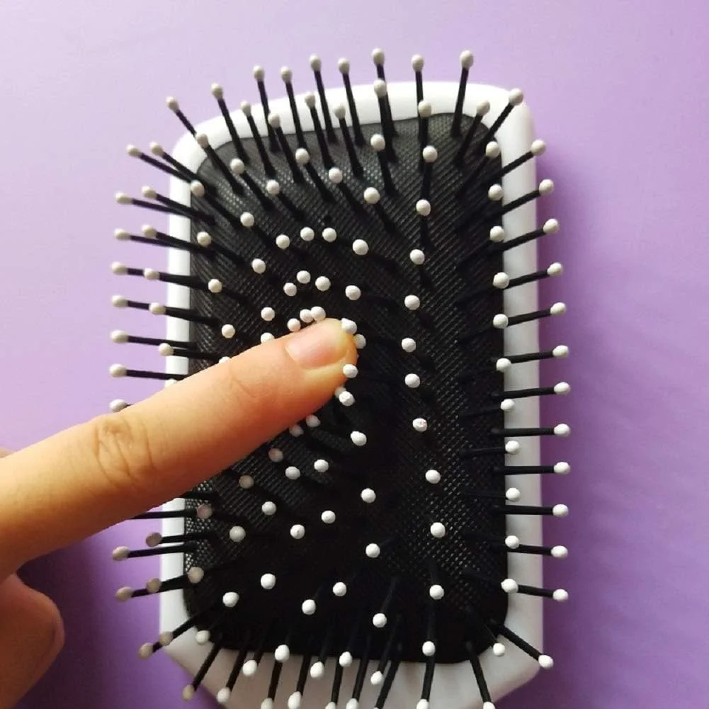 برس موی تک شاخ گرگ بوم، برس موی دخترانه پلاستیکی فرفری با بالشتک هوا، ضد وز، ضد الکتریسیته ساکن، ضد گره برای کودکان، مناسب موهای خیس، خشک، اکستنشن و حجم دهنده، برس باز کننده گره مو، چند رنگ