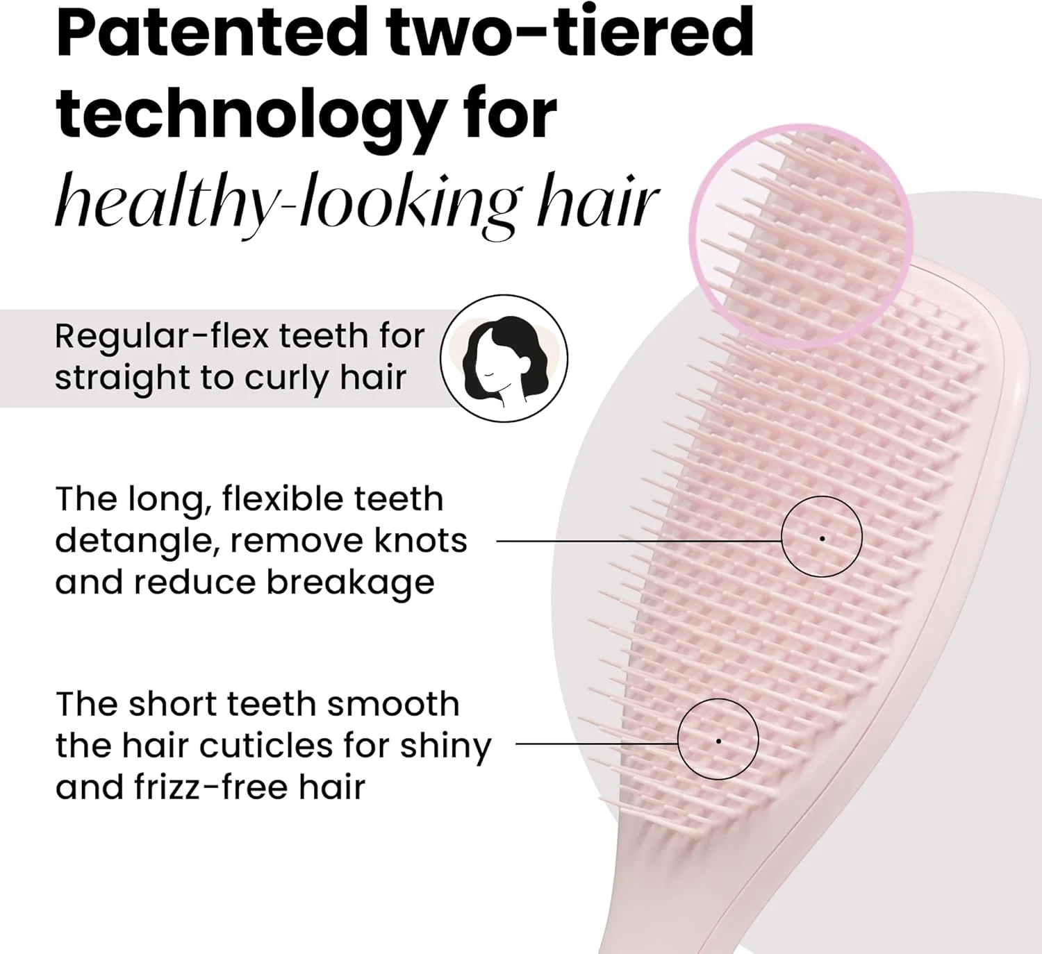 برس باز کننده گره مو Tangle Teezer گیاهی، برس موی خشک و خیس، از بین برنده گره و کاهش دهنده شکستگی مو برای انواع مو، صورتی پف نبات برس باز کننده گره مو Tangle Teezer گیاهی، برس موی خشک و خیس، از بین برنده گره و کاهش دهنده شکستگی مو برای انواع مو، صورتی پف نبات