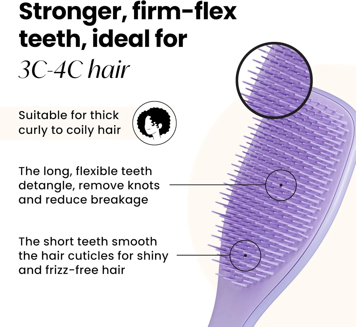 برس موی خیس مخصوص موهای فر Tangle Teezer - یاسی