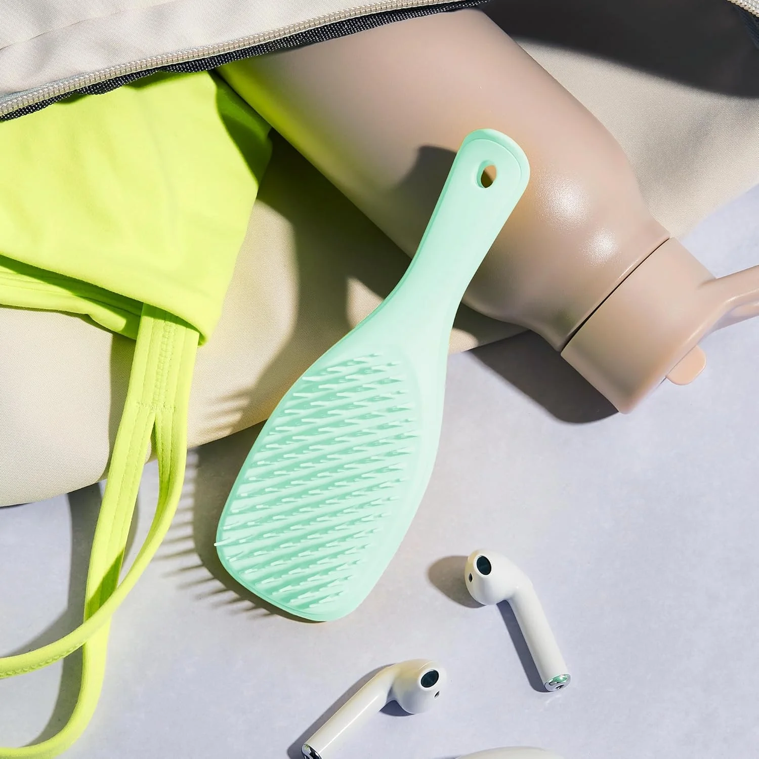 Tangle Teezer Mini Ultimate Detangler مخصوص موهای نازک و شکننده، برای موهای خیس و خشک، برس باز کننده گره مو برای موهای نازک و ظریف، برس ایده آل برای کودکان و مسافرت، Jade Lagoon