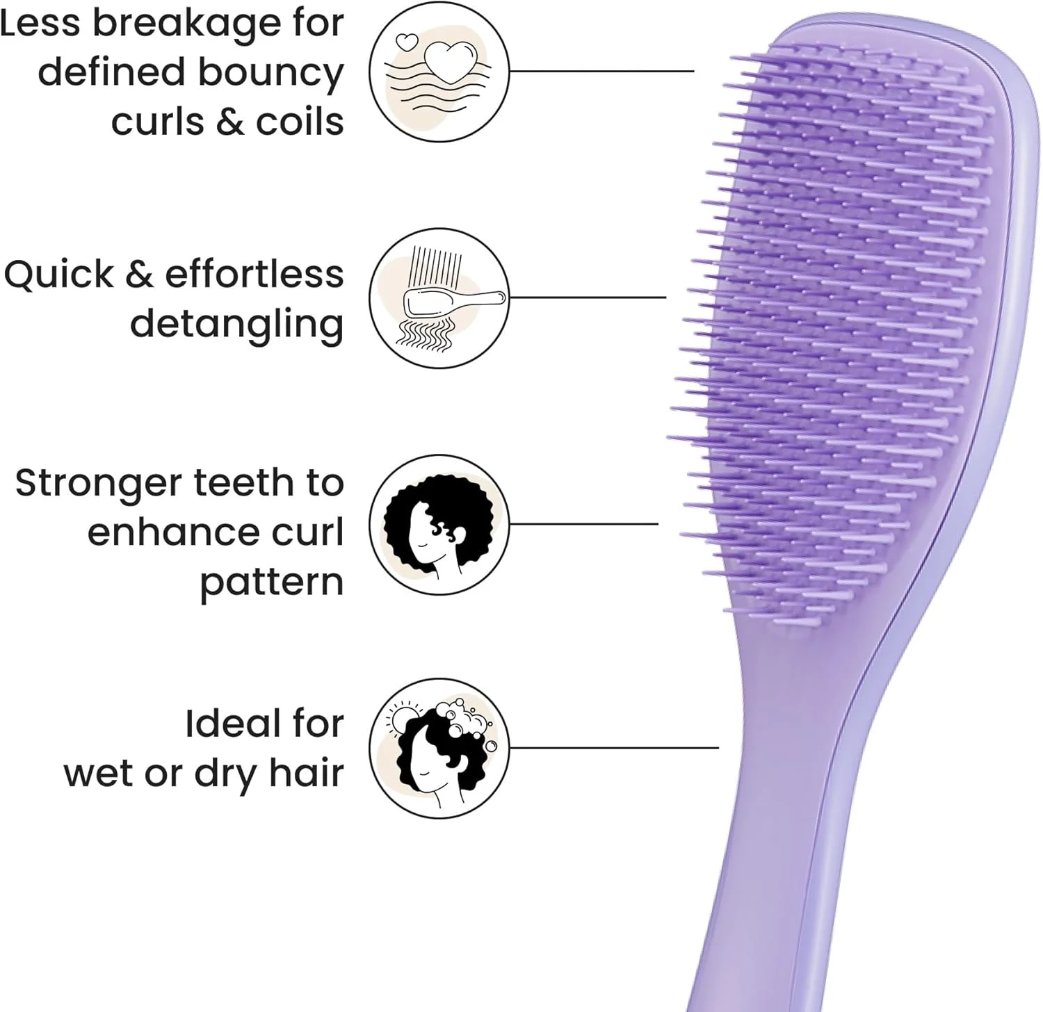 برس موی خیس مخصوص موهای فر Tangle Teezer - یاسی