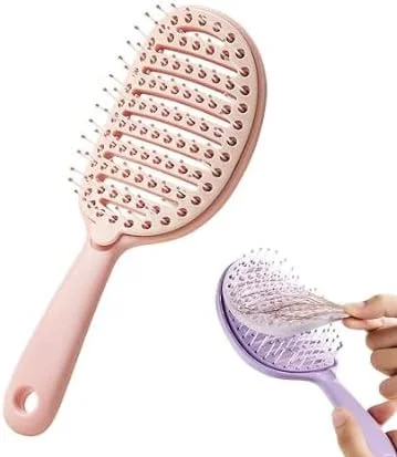 برس موی باز شونده با تهویه، برس باز کننده گره موی خشک و مرطوب برای آقایان و بانوان، برس صاف کننده حرفه ای برای خشک کردن سریع تر مو، برس موی منحنی برای موهای نازک، ضخیم و مجعد (بنفش و صورتی)