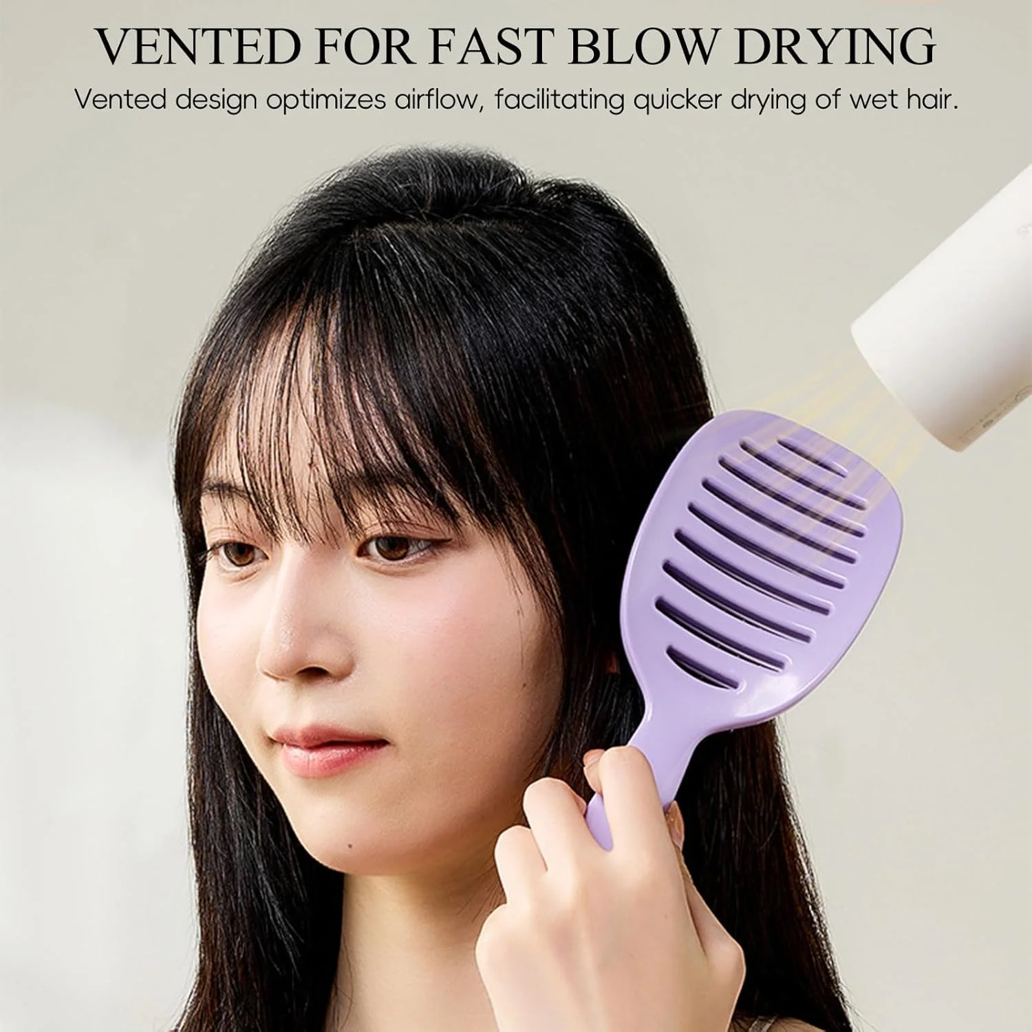 برس موی باز شونده با تهویه، برس باز کننده گره موی خشک و مرطوب برای آقایان و بانوان، برس صاف کننده حرفه ای برای خشک کردن سریع تر مو، برس موی منحنی برای موهای نازک، ضخیم و مجعد (بنفش و صورتی)