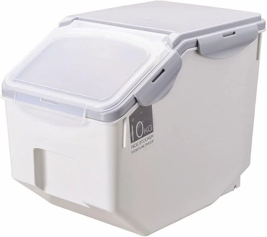 ظرف نگهداری برنج 10 کیلویی، جعبه نگهداری مواد غذایی، ضد رطوبت، ایده آل برای نگهداری برنج، آرد، مواد غذایی خشک، غذای حیوانات خانگی و موارد دیگر ظرف نگهداری برنج 10 کیلویی، جعبه نگهداری مواد غذایی، ضد رطوبت، ایده آل برای نگهداری برنج، آرد، مواد غذایی خشک، غذای حیوانات خانگی و موارد دیگر