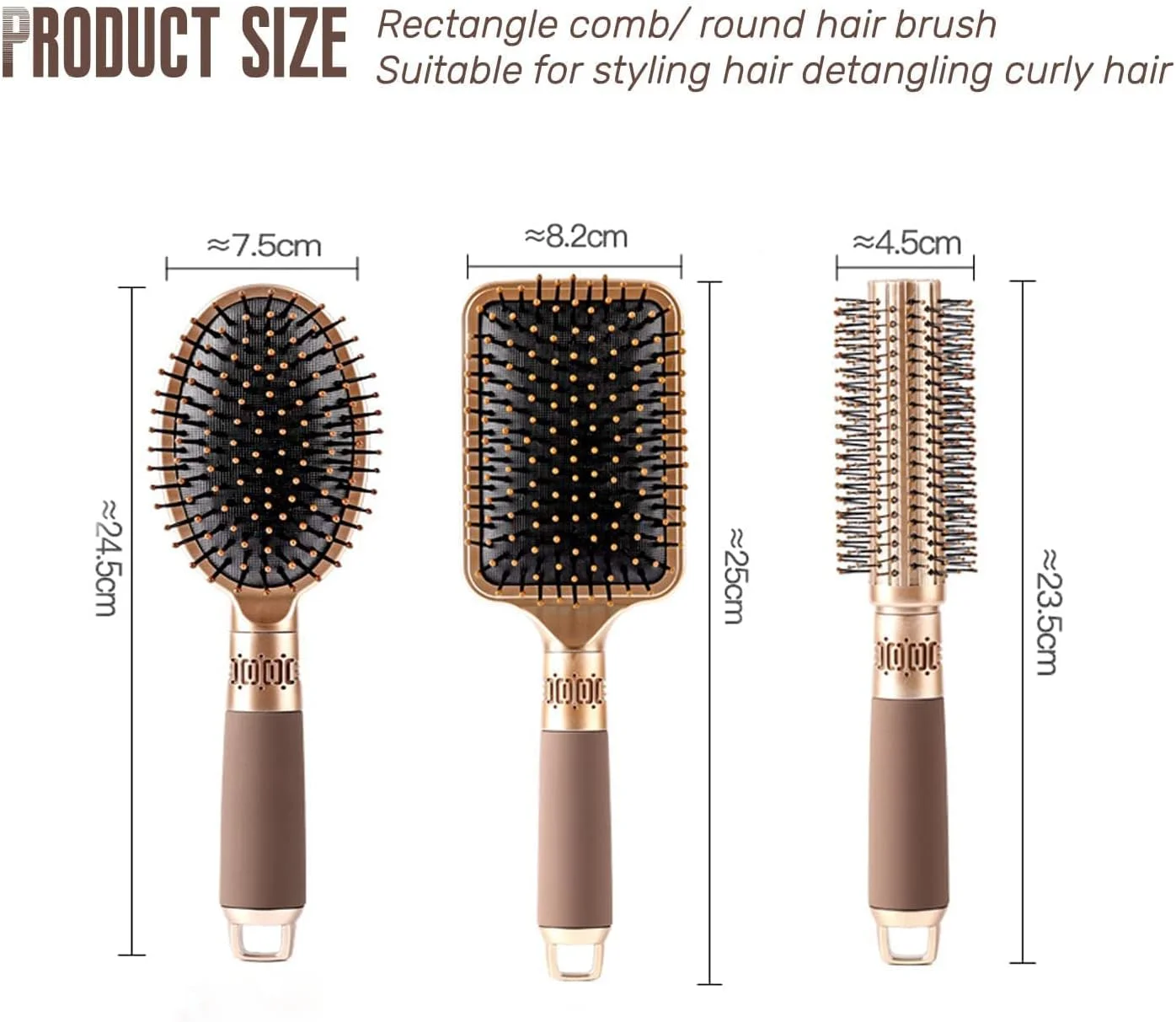 مجموعه 3 عددی برس مو U-HOOME، برس موی بیضی ماساژ ضد الکتریسیته ساکن، برس موی گرد، برس گره باز کن، ابزار حالت دهنده برای زنان، مردان و کودکان، مجموعه برس موی پارویی برای گره باز کردن، خشک کردن با سشوار و صاف کردن مجموعه 3 عددی برس مو U-HOOME، برس موی بیضی ماساژ ضد الکتریسیته ساکن، برس موی گرد، برس گره باز کن، ابزار حالت دهنده برای زنان، مردان و کودکان، مجموعه برس موی پارویی برای گره باز کردن، خشک کردن با سشوار و صاف کردن