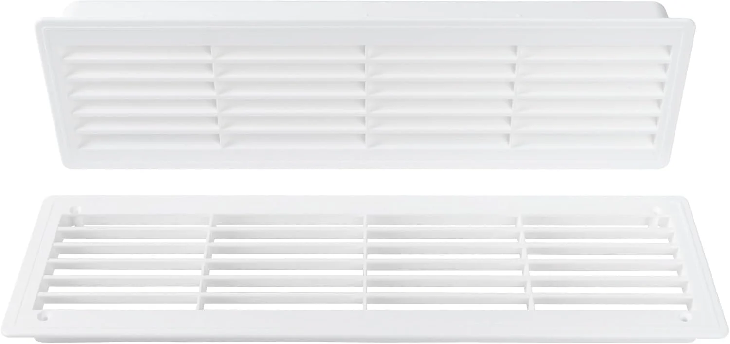 دریچه تهویه هوای درب دو طرفه سفید Awenta، 440mm x 120mm / 18" x 5 اینچ - دریچه درب برای درب داخلی، حمام، اتاق خواب، گاراژ، آشپزخانه دریچه تهویه هوای درب دو طرفه سفید Awenta، 440mm x 120mm / 18" x 5 اینچ - دریچه درب برای درب داخلی، حمام، اتاق خواب، گاراژ، آشپزخانه