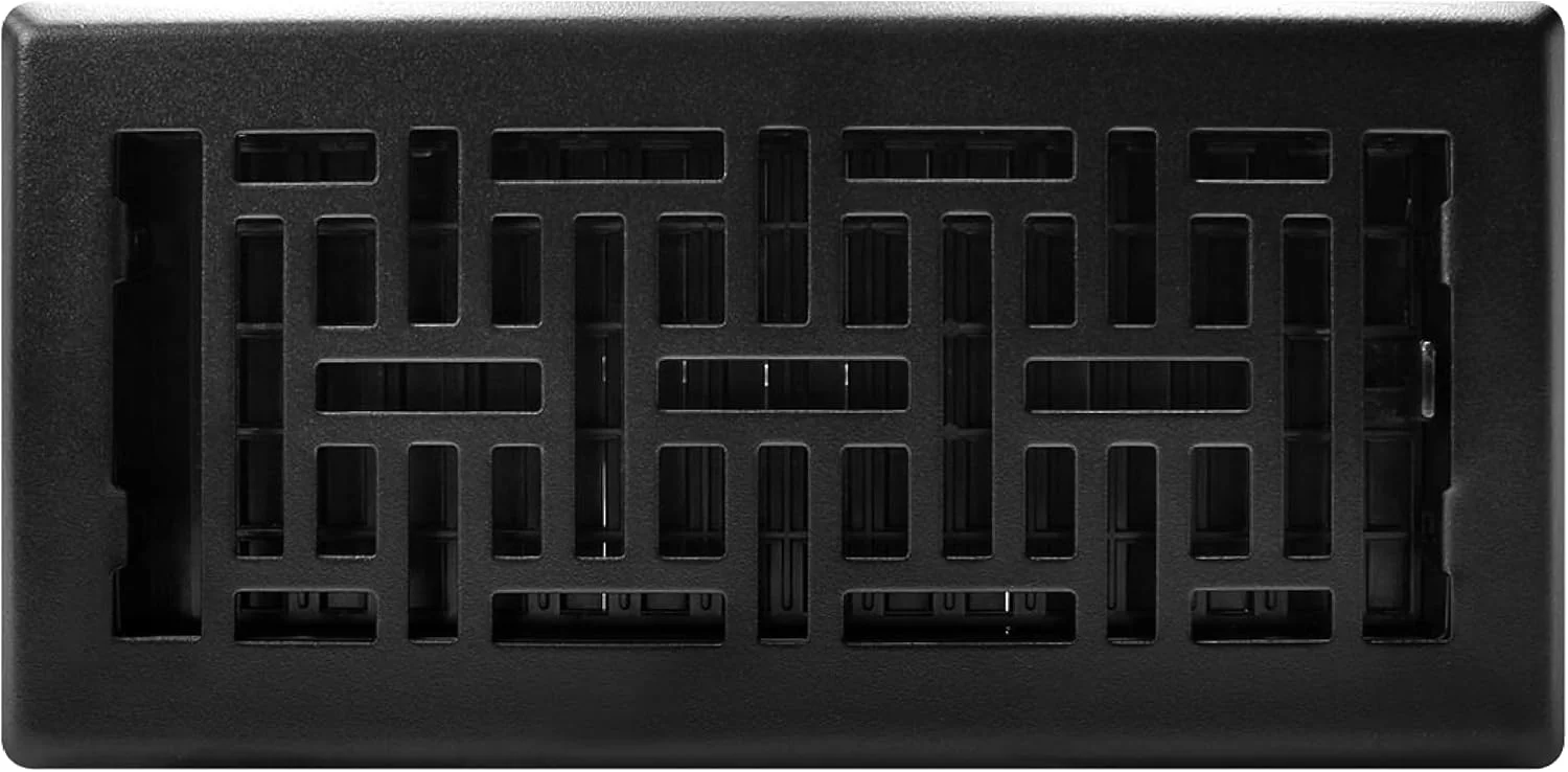 دکور گریتس دریچه دیواری طرح Oriental مدل AJH410-BLK، سایز 4x10 اینچ، مشکی بافت‌دار