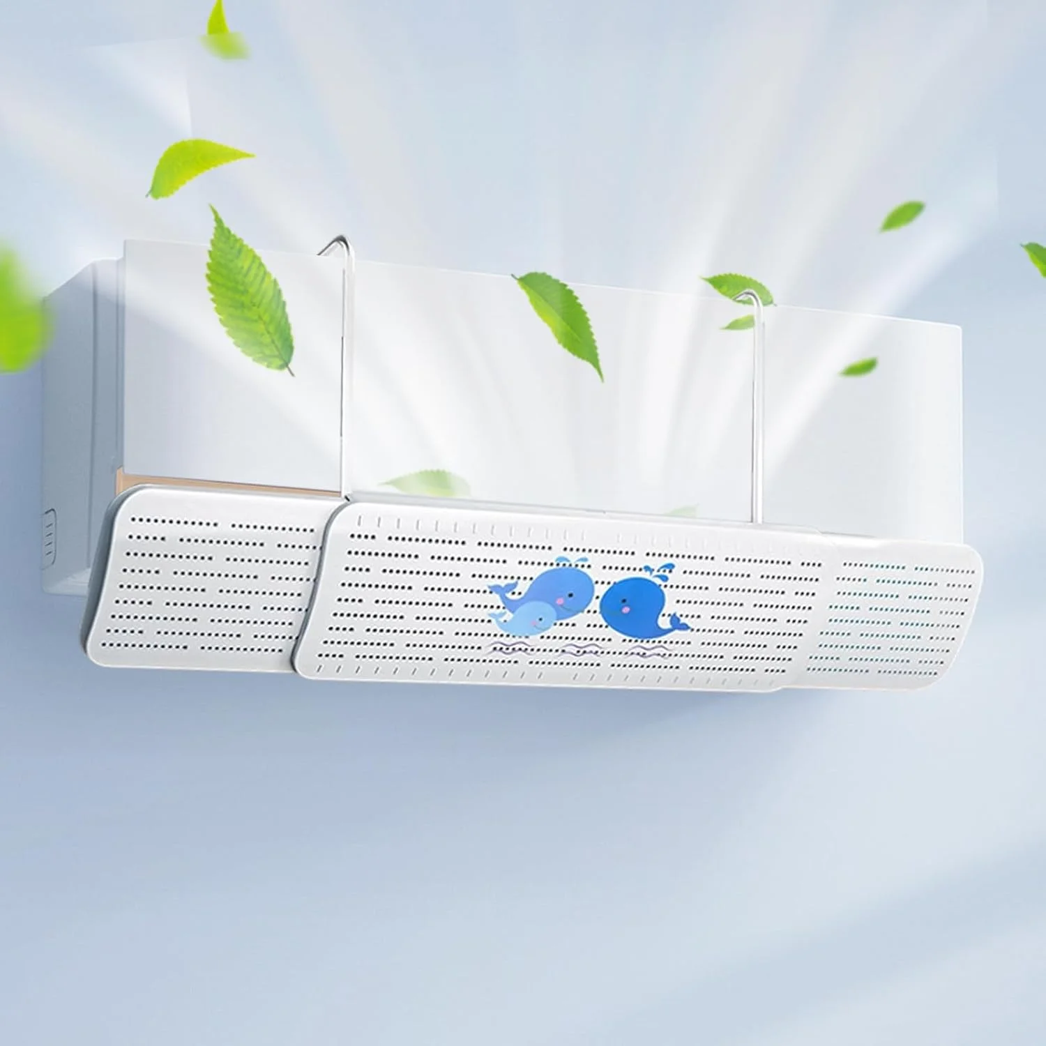 منحرف کننده دریچه تهویه مطبوع سقفی، محافظ ضد وزش مستقیم کولر گازی | جایگزین مسدود کننده بدون نیاز به سوراخ کاری، محافظ زاویه 180 درجه برای نصب فن بخاری خانگی