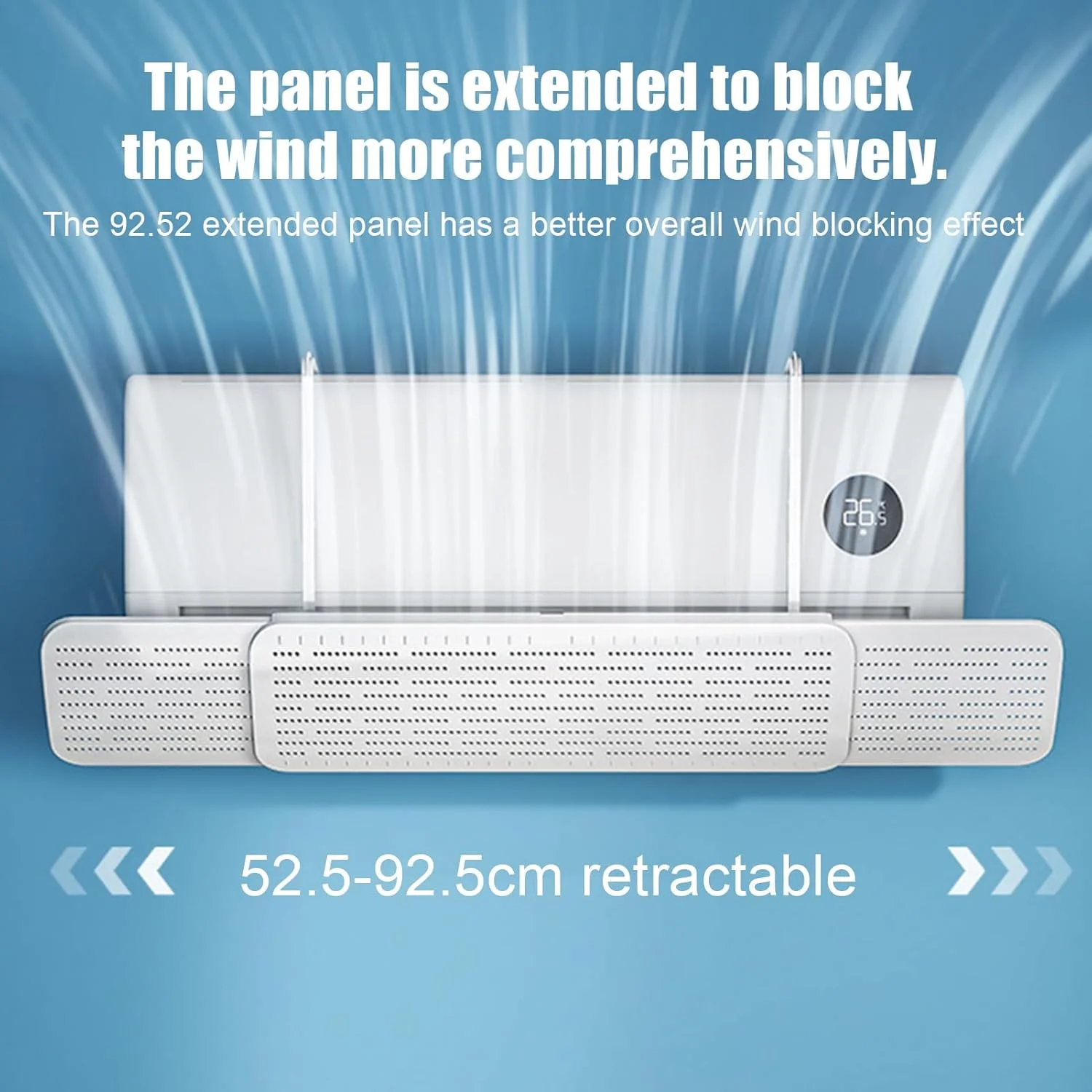 منحرف کننده دریچه تهویه مطبوع سقفی، محافظ ضد وزش مستقیم کولر گازی | جایگزین مسدود کننده بدون نیاز به سوراخ کاری، محافظ زاویه 180 درجه برای نصب فن بخاری خانگی