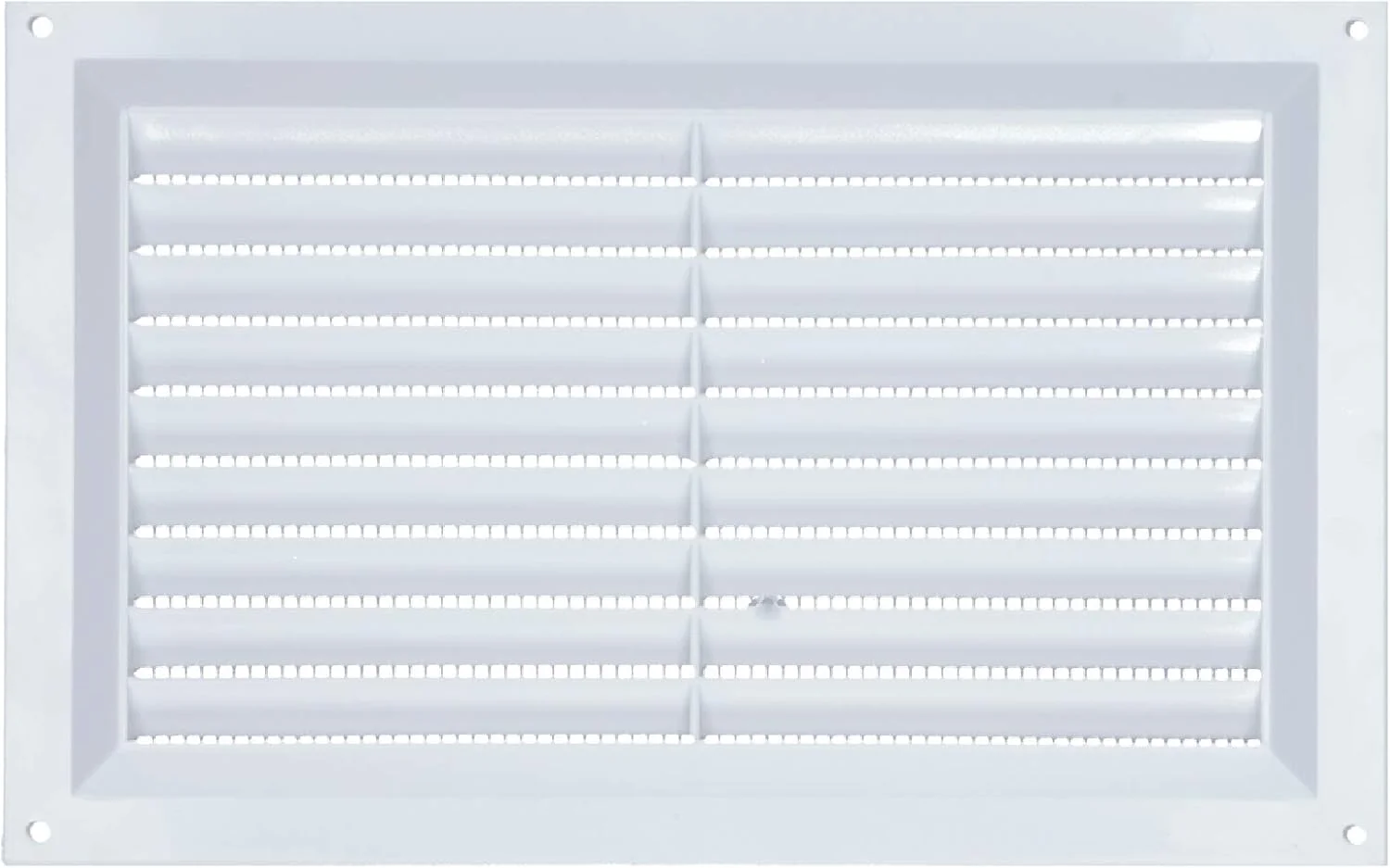 دریچه لوور پی وی سی DRAAK سفید 9x6 (225mm x 150mm) توری پلاستیکی ثابت با توری حشره گیر و پوشش جریان هوا، مناسب برای پوشاندن آجر، دیوار، درب، مناسب برای استفاده داخلی و خارجی