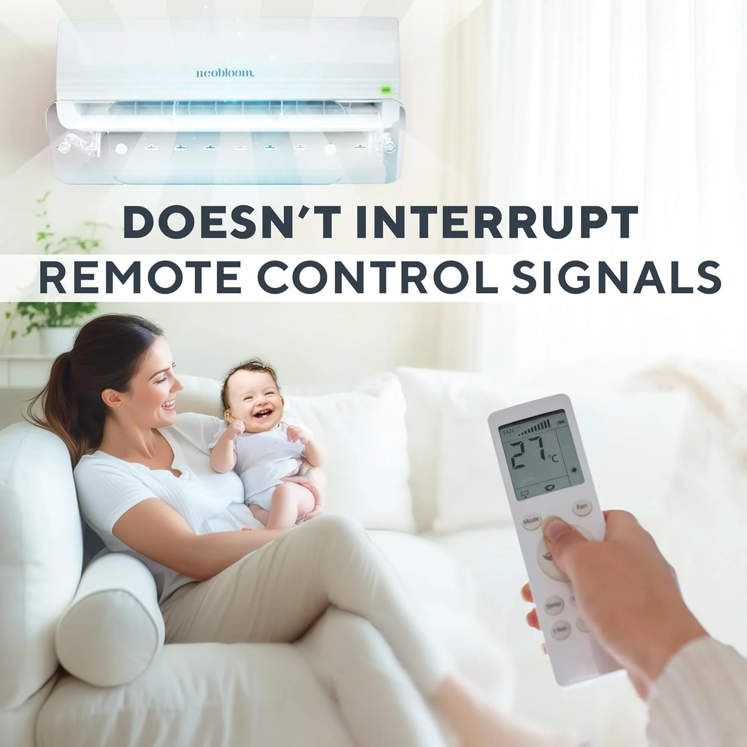 منحرف کننده کولر گازی اسپلیت مرکزی NEOBLOOM، منحرف کننده دریچه کولر گازی، شیشه جلوی قابل تنظیم 56-102.5 سانتی متر، منحرف کننده جریان هوای کولر گازی مرکزی، یونیورسال مناسب برای همه کولر گازی های اسپلیت، دریچه ها، توری ها