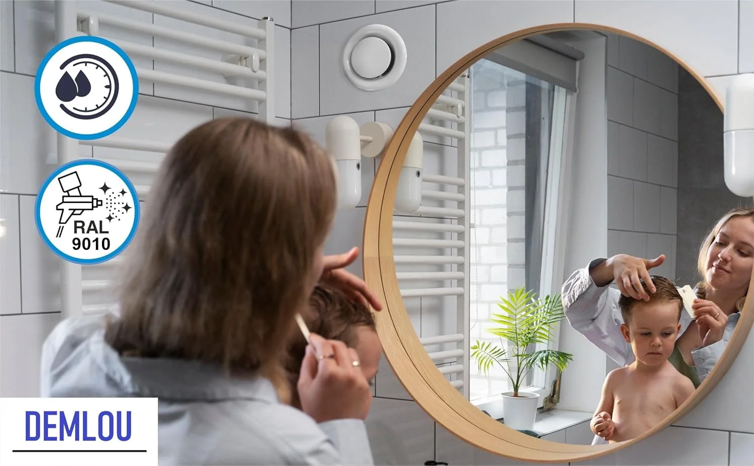 دریچه گرد سقفی دملو، دریچه دیسکی فلزی تنظیم شونده، هواکش سقفی قابل تنظیم در جهت عقربه های ساعت، دریچه مکش هوای فلزی (قطر: 100 میلی متر)