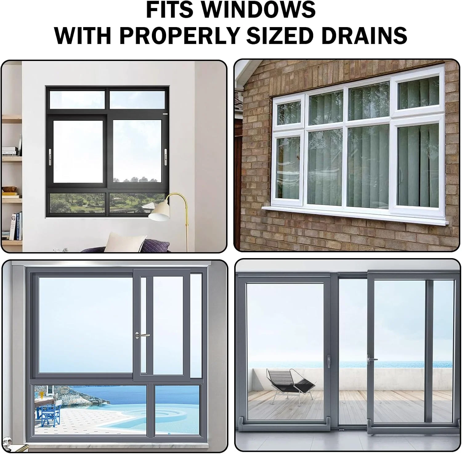 20 عدد روکش زهکشی پنجره، روکش دریچه پنجره، روکش های تزئینی سوراخ تخلیه پلاستیکی ABS، جایگزینی درپوش های انتهایی طاقچه پنجره، برای لوازم جانبی پنجره