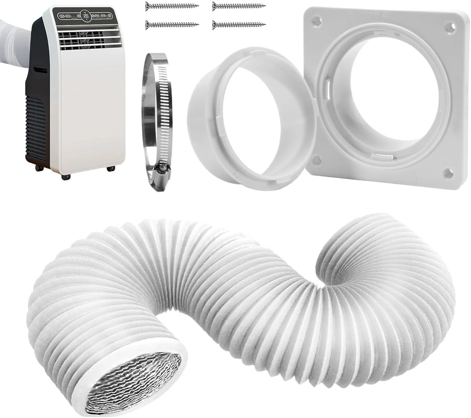 لوله هواکش خشک کن - کیت هواکش خشک کن داخلی | قطعات صفحه جایگزین نصب شده روی دیوار، اتصال دهنده برای فن های تهویه سقفی، گردش ماشین لباسشویی، خانه RV