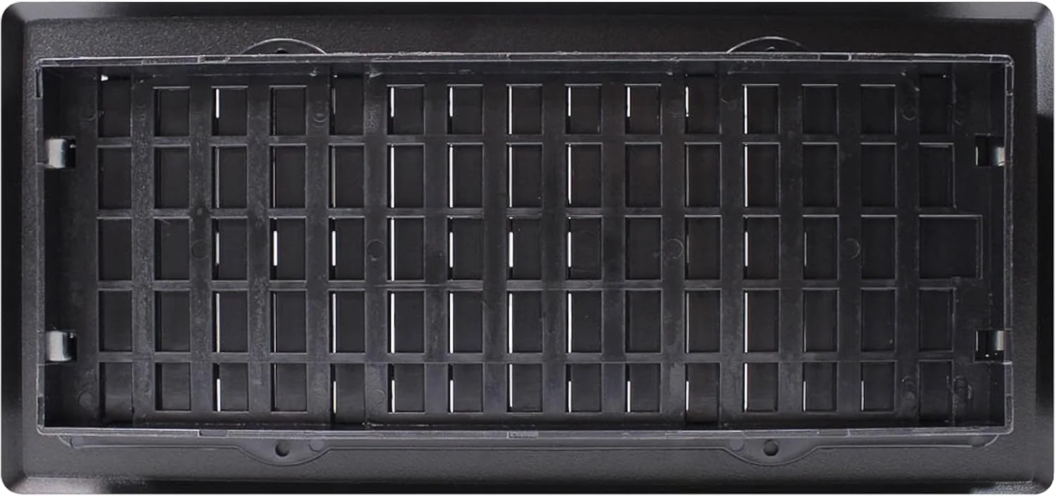 دکور گریتس دریچه دیواری طرح Oriental مدل AJH410-BLK، سایز 4x10 اینچ، مشکی بافت‌دار