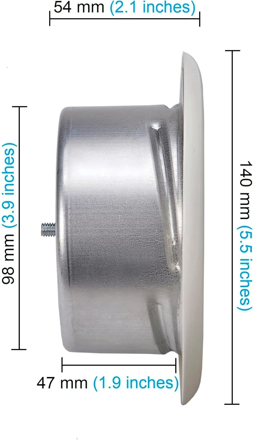 دریچه گرد سقفی دملو، دریچه دیسکی فلزی تنظیم شونده، هواکش سقفی قابل تنظیم در جهت عقربه های ساعت، دریچه مکش هوای فلزی (قطر: 100 میلی متر)