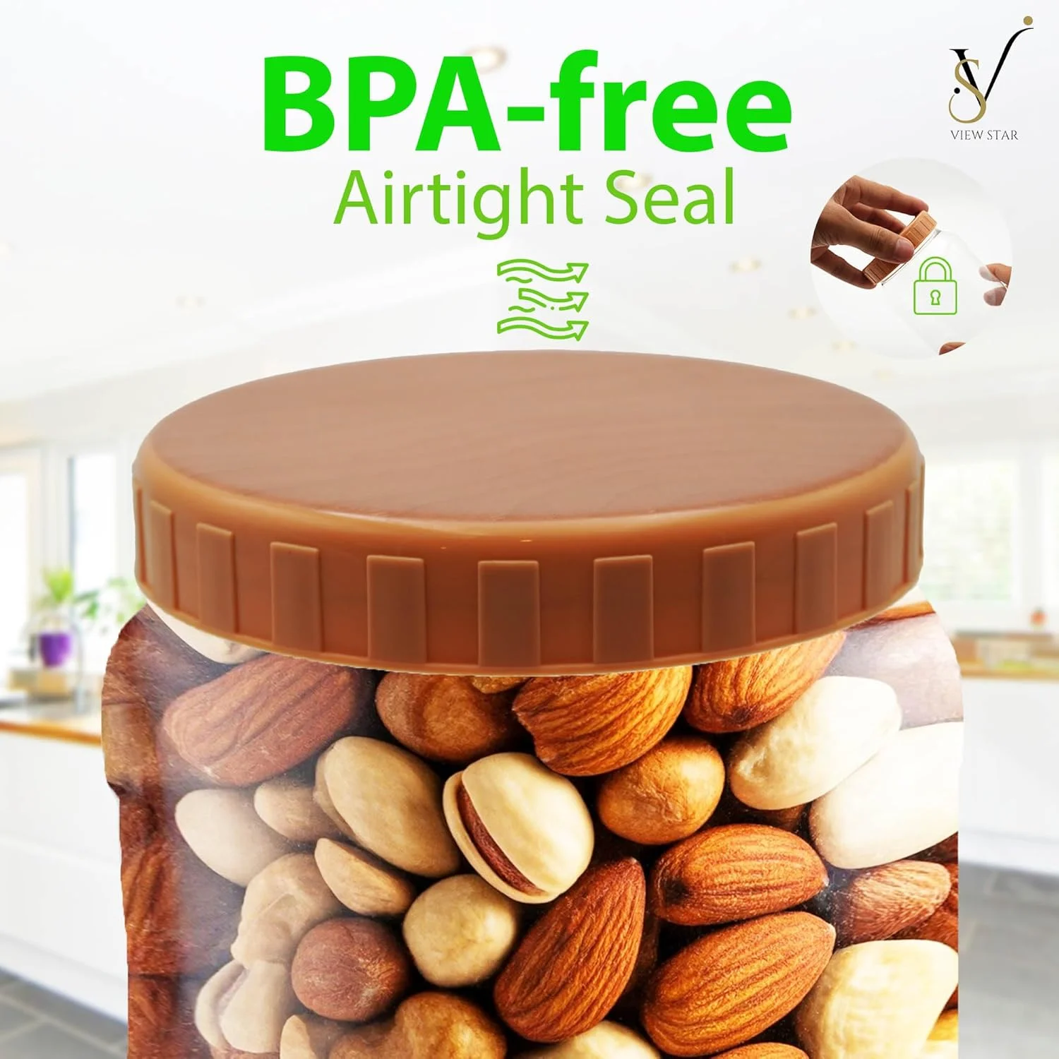 Viewstar Airtight Food Storage Jars Set of 3 - Durable BPA-Free Plastic Containers with Twist Lids for Pantry Organization, Ideal for Dry Fruit, Beans, Pasta, and Pickles & more for kitchen and Pantry Viewstar Airtight Food Storage Jars Set of 3 - Durable BPA-Free Plastic Containers with Twist Lids for Pantry Organization, Ideal for Dry Fruit, Beans, Pasta, and Pickles & more for kitchen and Pantry