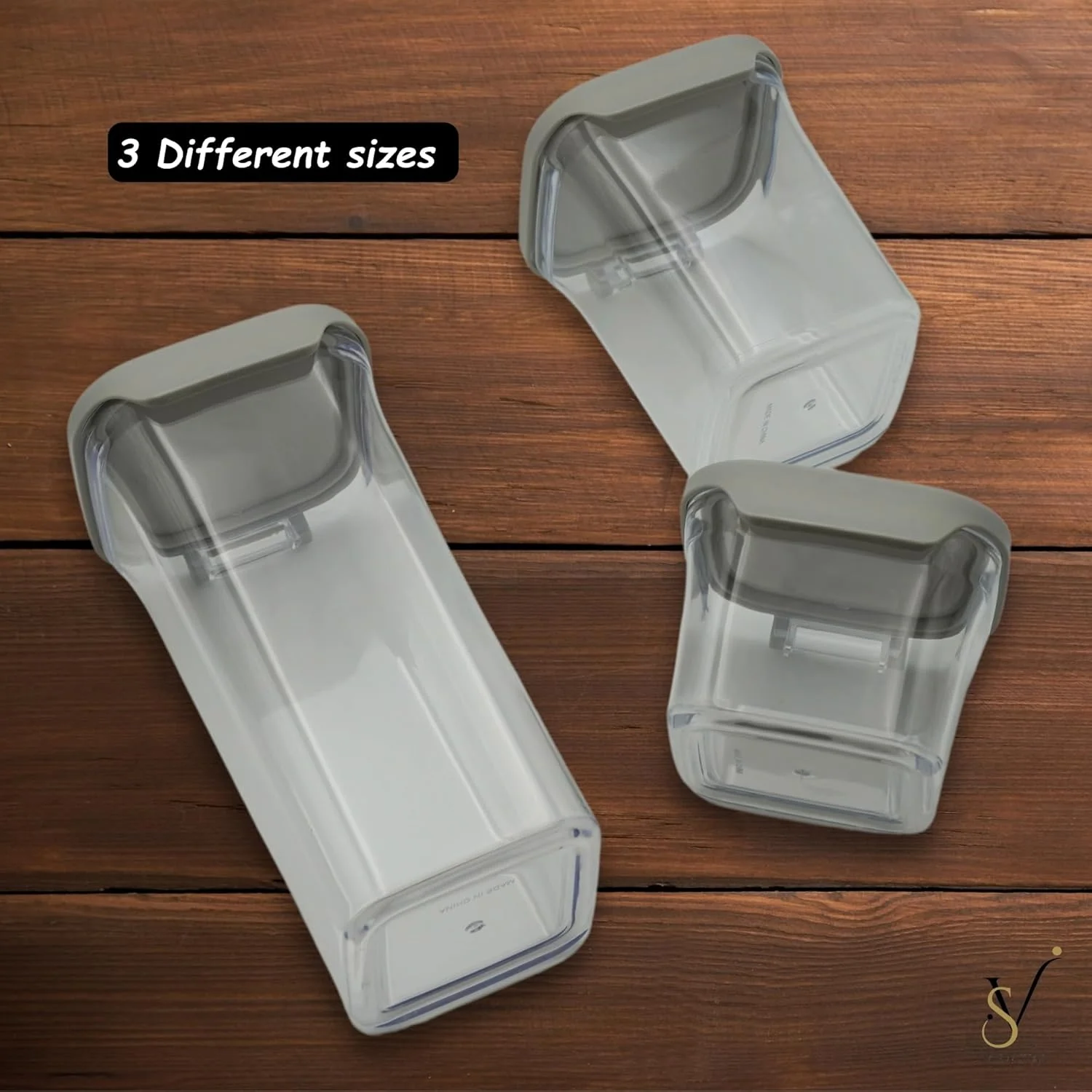 ست 3 تکه ظروف نگهداری مواد غذایی Viewstar با درب های محکم، 1500 میلی لیتر، 1000 میلی لیتر، 500 میلی لیتر، ضد رطوبت، ظروف شفاف برای انبار آشپزخانه، غلات، تنقلات، ادویه جات، پاستا ایده آل برای سازماندهی