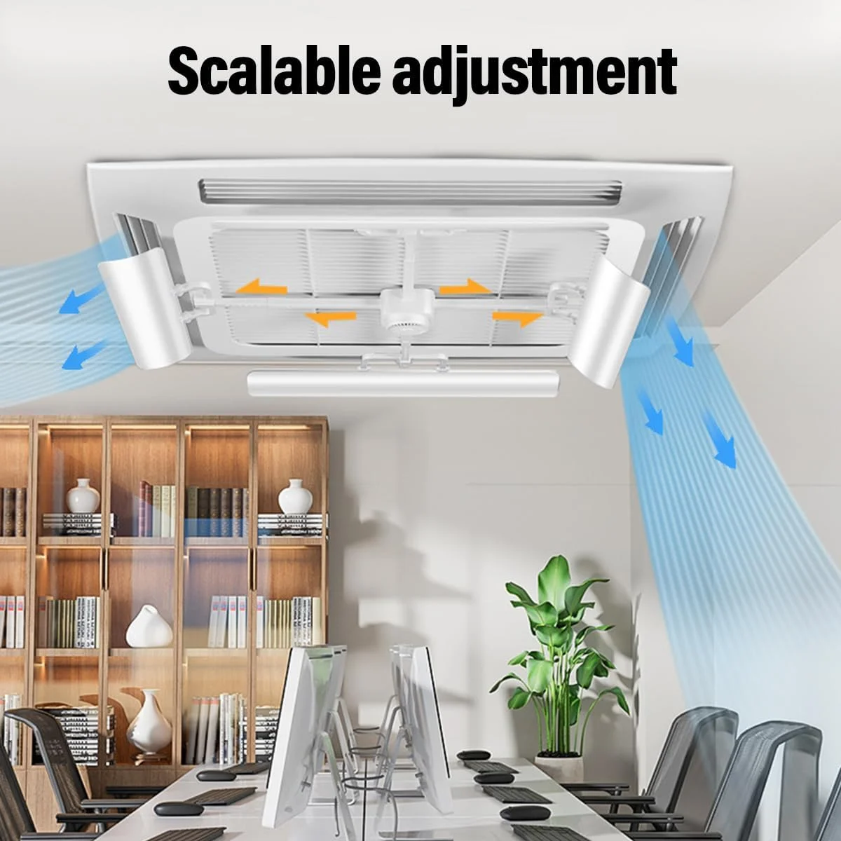 منحرف کننده جریان هوای کولر گازی ECVV، با قابلیت جمع شدن 75-93 سانتی متر، منحرف کننده دریچه مینی اسپلیت، قابل تنظیم 90 درجه، محافظ باد یکپارچه، محافظ ضد وزش مستقیم، ضد تراکم، دریچه باد برای کولرهای گازی مرکزی