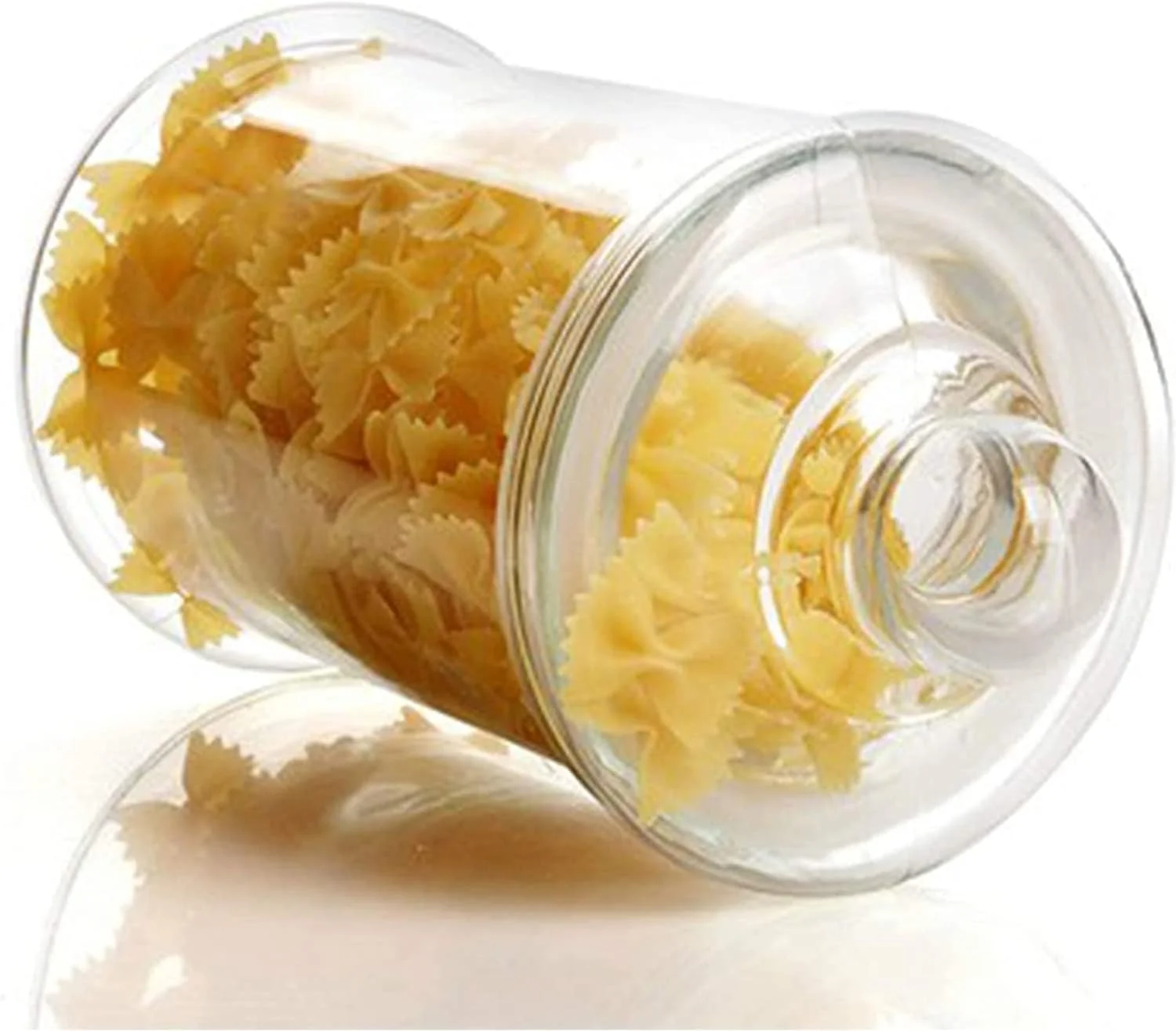 ست 4 تایی شیشه ای درب دار (750 میلی لیتر) شیشه های ذخیره سازی مواد غذایی مقاوم در برابر رطوبت، شیشه های ذخیره سازی هوا برای پاستا، خوراکی های سگ و غیره، شیشه های داروخانه ای، ظروف نگهداری حمام