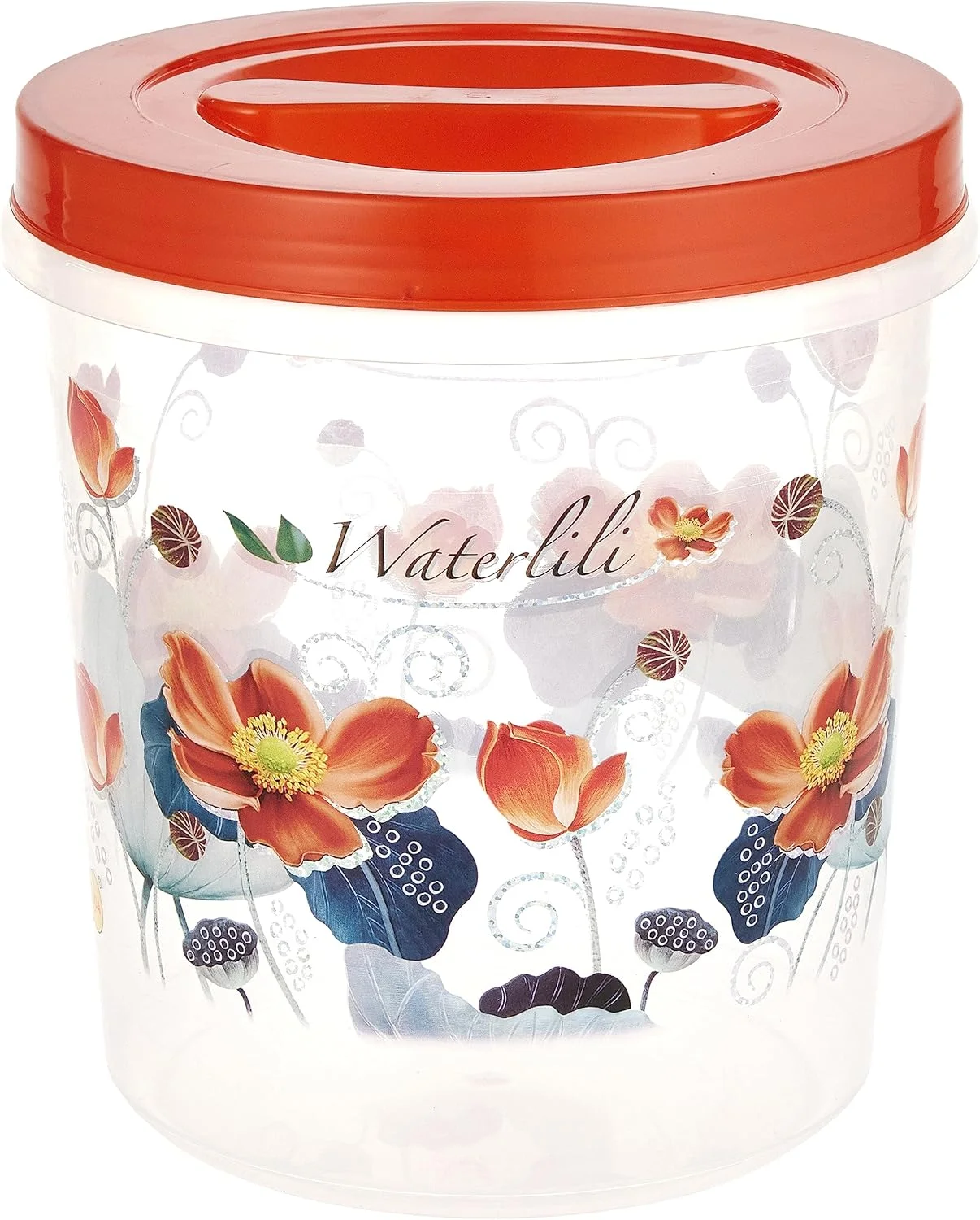 Nakoda Delite Storage Container Set 3-Pieces, Clear/Red