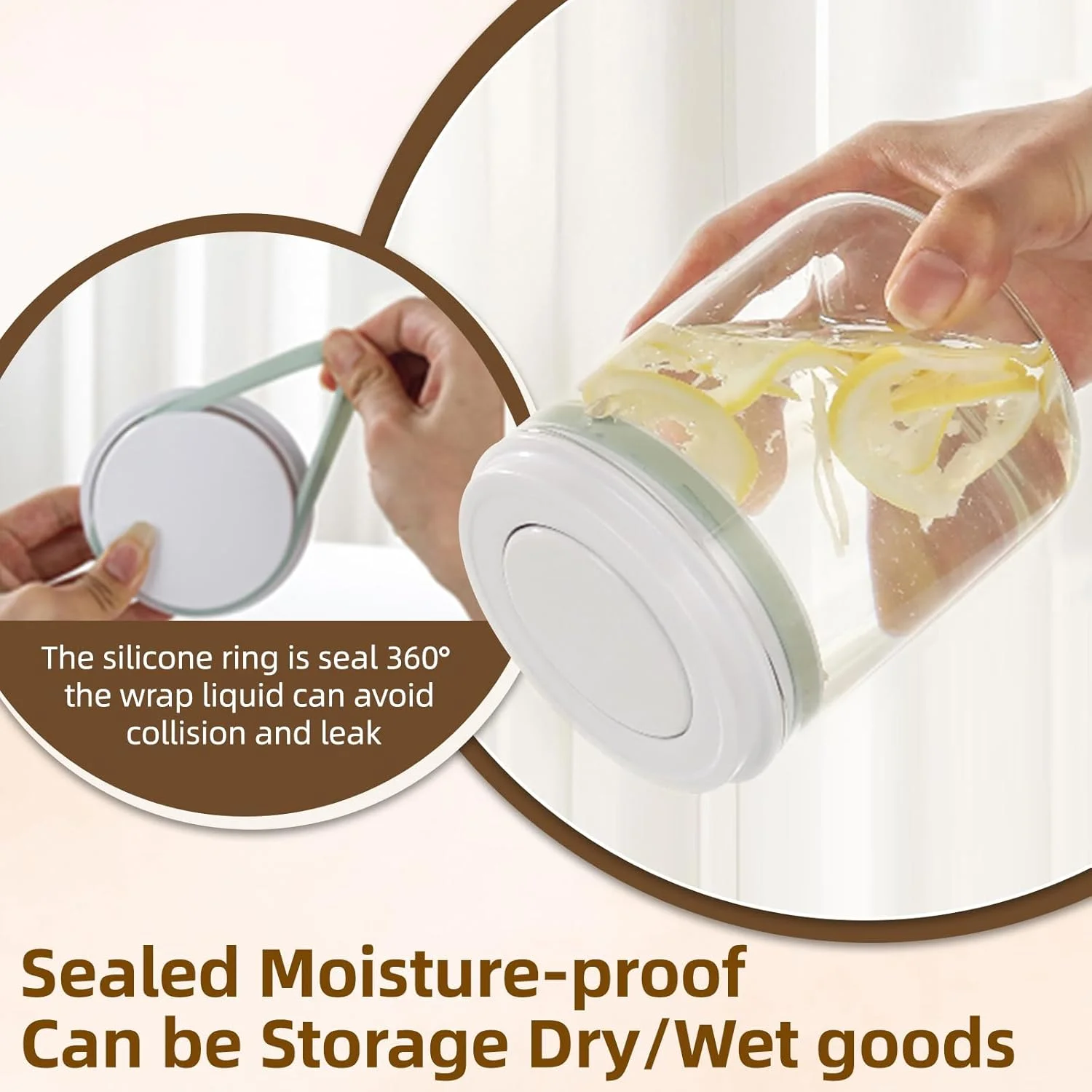 ظروف شیشه ای نگهداری مواد غذایی درب فشاری fecoqi - 2 عدد (0.4 لیتر / 414 گرم)، ظروف غذای درب دکمه ای، مناسب برای سازماندهی مواد غذایی در آشپزخانه، پودر شیر، قهوه، آبنبات، کلوچه، آجیل