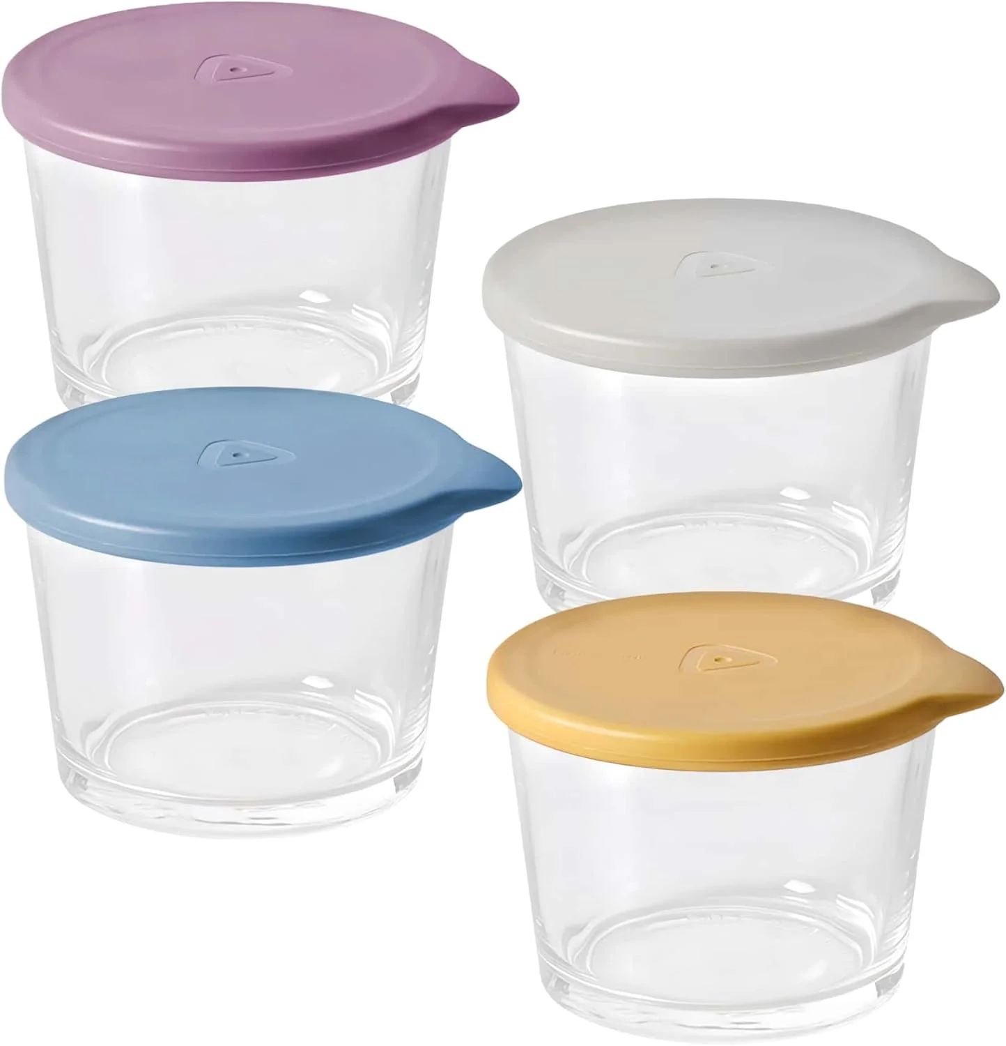 ظرف شیشه ای درب دار آزونی، ظرف نگهداری اوت میل شبانه بدون نشتی، ظروف ماست، ظروف سالاد جو دوسر، مناسب برای غلات، شیر، میوه، چاشنی، سس، تنقلات، آبمیوه، بسته 4 عددی 280 میلی لیتری