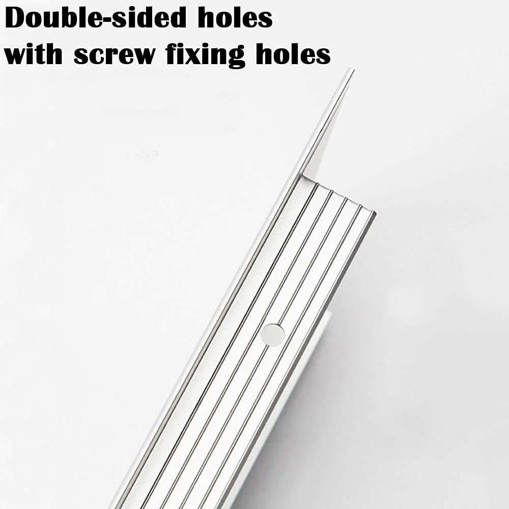 GZGXKJ 2 عدد دریچه هوا آلومینیومی نقره ای 80 x 400 میلی متر، دریچه تهویه دیوار، ضد حشره، مستطیلی سوراخ دار آلومینیومی