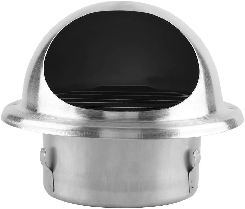 دریچه گرد تهویه هوا هافی از جنس استیل ضد زنگ 304، پوشش تهویه دیوار، خروجی 4 اینچی