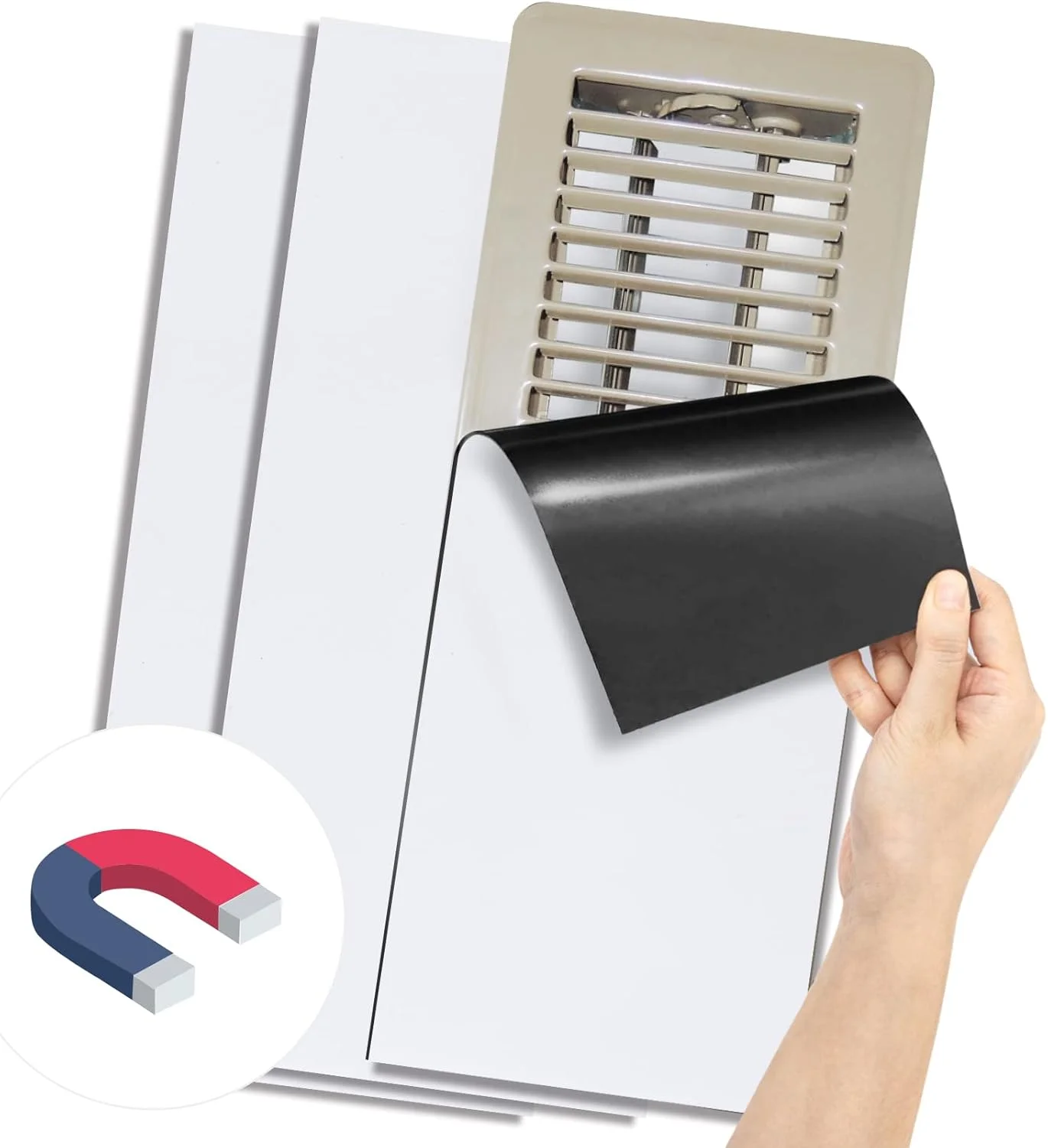 کاور مغناطیسی دریچه هوا سوخ برای سقف - کاور سقف مغناطیسی دریچه هوا، کاورهای مغناطیسی برای دریچه های هوا، کاور دریچه دیوار، کاور دریچه هوا، کاور دریچه کوره برای خانه، کف، 3 عدد، 5.5 X 12 اینچ