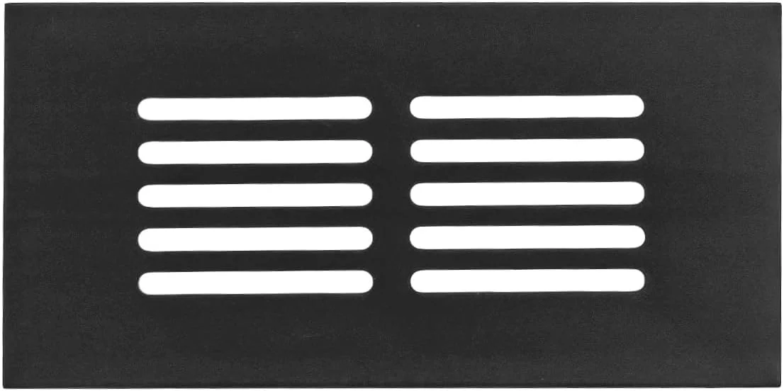 تیاردی، 2 عدد دریچه هواکش مشکی، پوشش دریچه هواکش، دریچه هواکش کابینت یخچال، توری دریچه دیواری 50x100 میلی متر