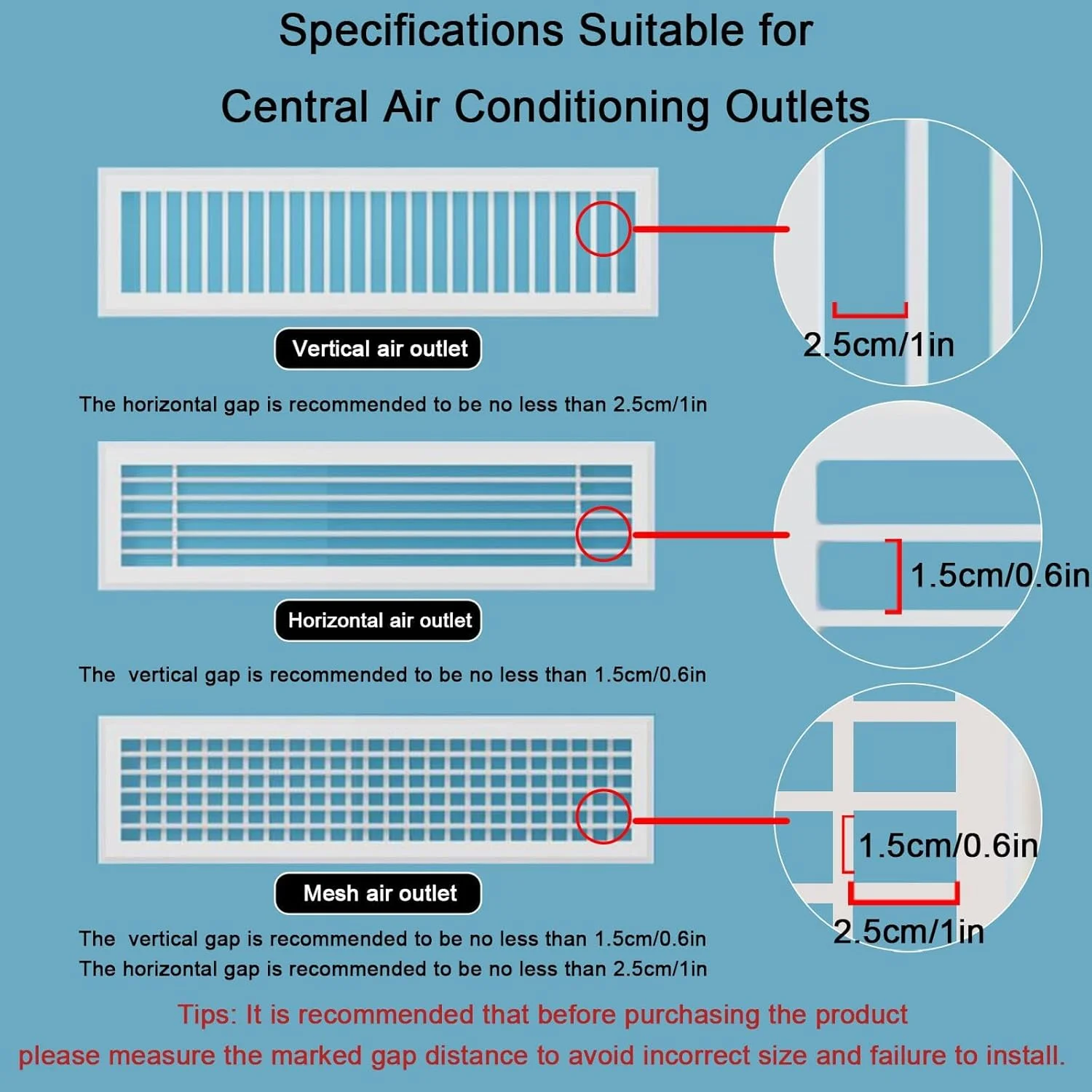 منحرف کننده دریچه هوا ایستاده TERRIFI، 4 عددی - جهت باد قابل تنظیم، منحرف کننده دریچه سقفی، منحرف کننده هوا برای تهویه مطبوع و AC، مناسب برای تهویه مطبوع مرکزی