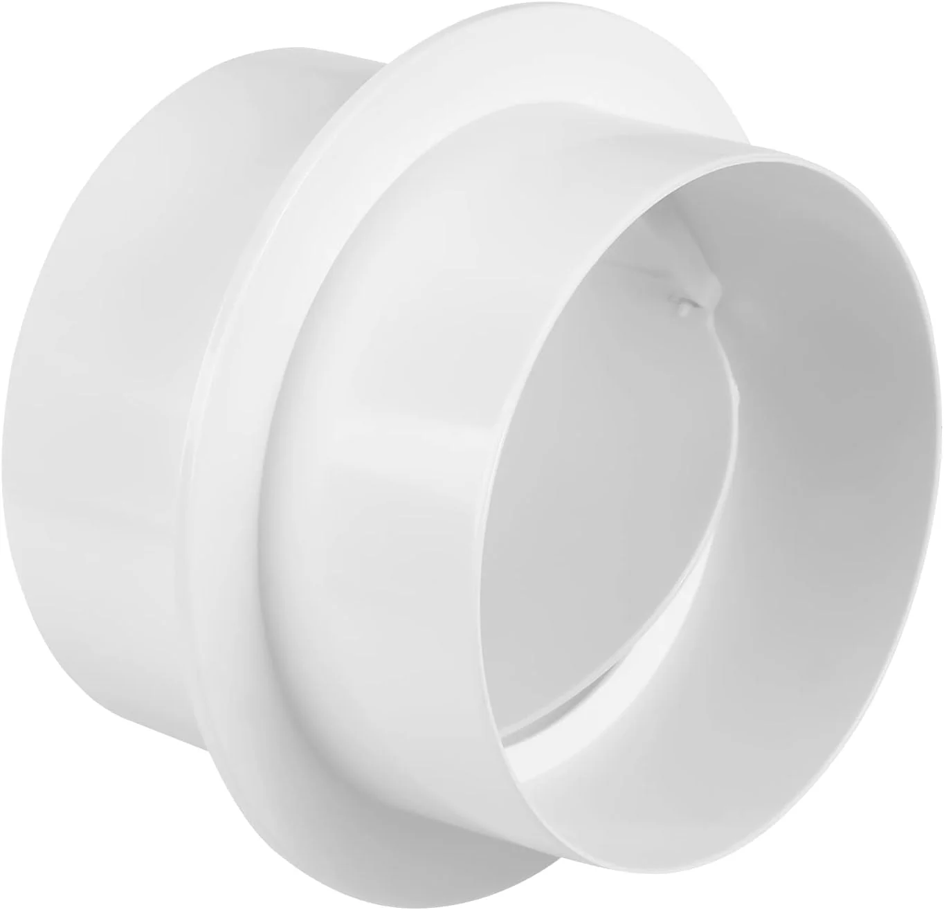 دریچه ضد برگشت هوا 4 اینچی Teqooza، شاتر ضد برگشت هوا برای فن مکنده خطی، کانال کشی انعطاف پذیر یک طرفه جریان هوا، پلاستیک ABS سفید