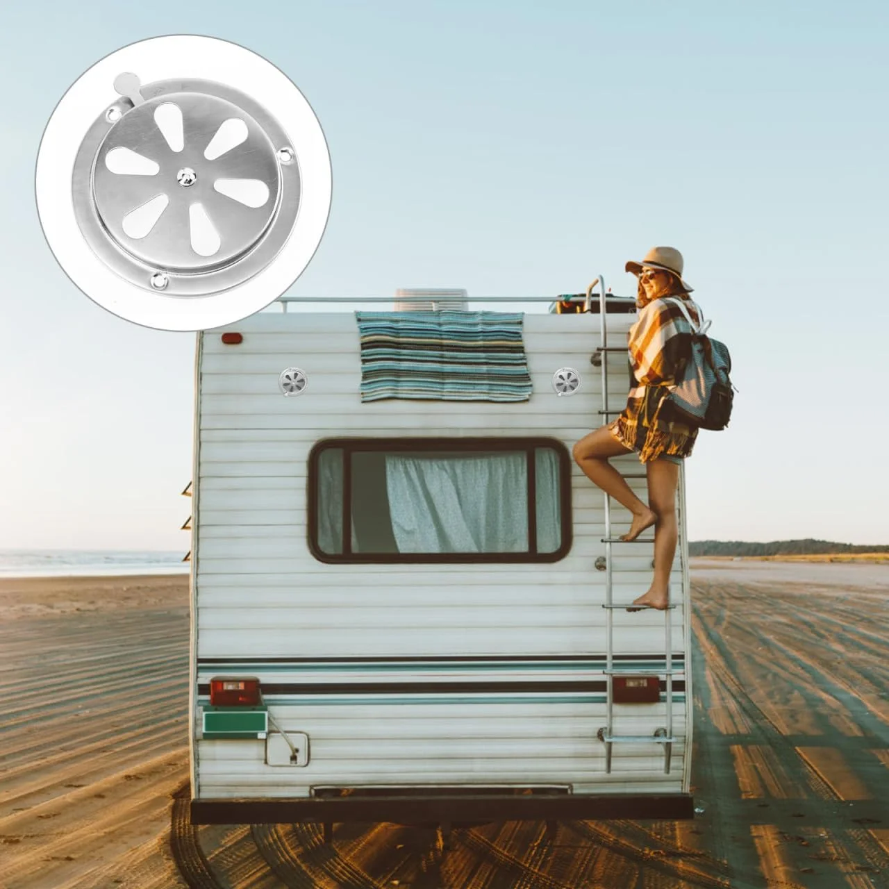 Toddmomy دریچه تهویه قابل تنظیم با سوراخ های تهویه، پوشش دریچه برای دریچه های هوای دریایی، پوشش توری کاروان RV، دریچه گرد دریایی، دریچه کنترل دریچه اگزوز فولاد ضد زنگ