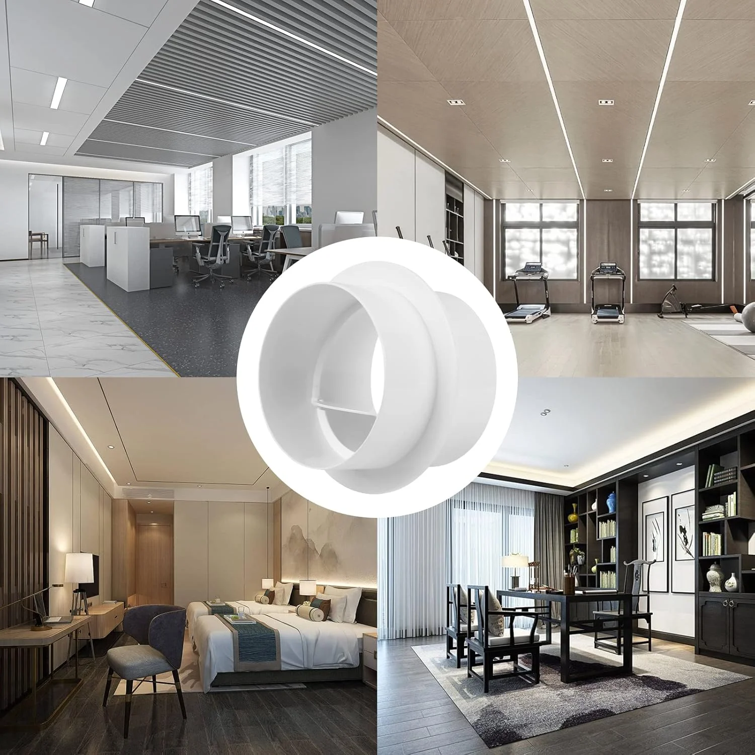 دریچه ضد برگشت هوا 4 اینچی Teqooza، شاتر ضد برگشت هوا برای فن مکنده خطی، کانال کشی انعطاف پذیر یک طرفه جریان هوا، پلاستیک ABS سفید