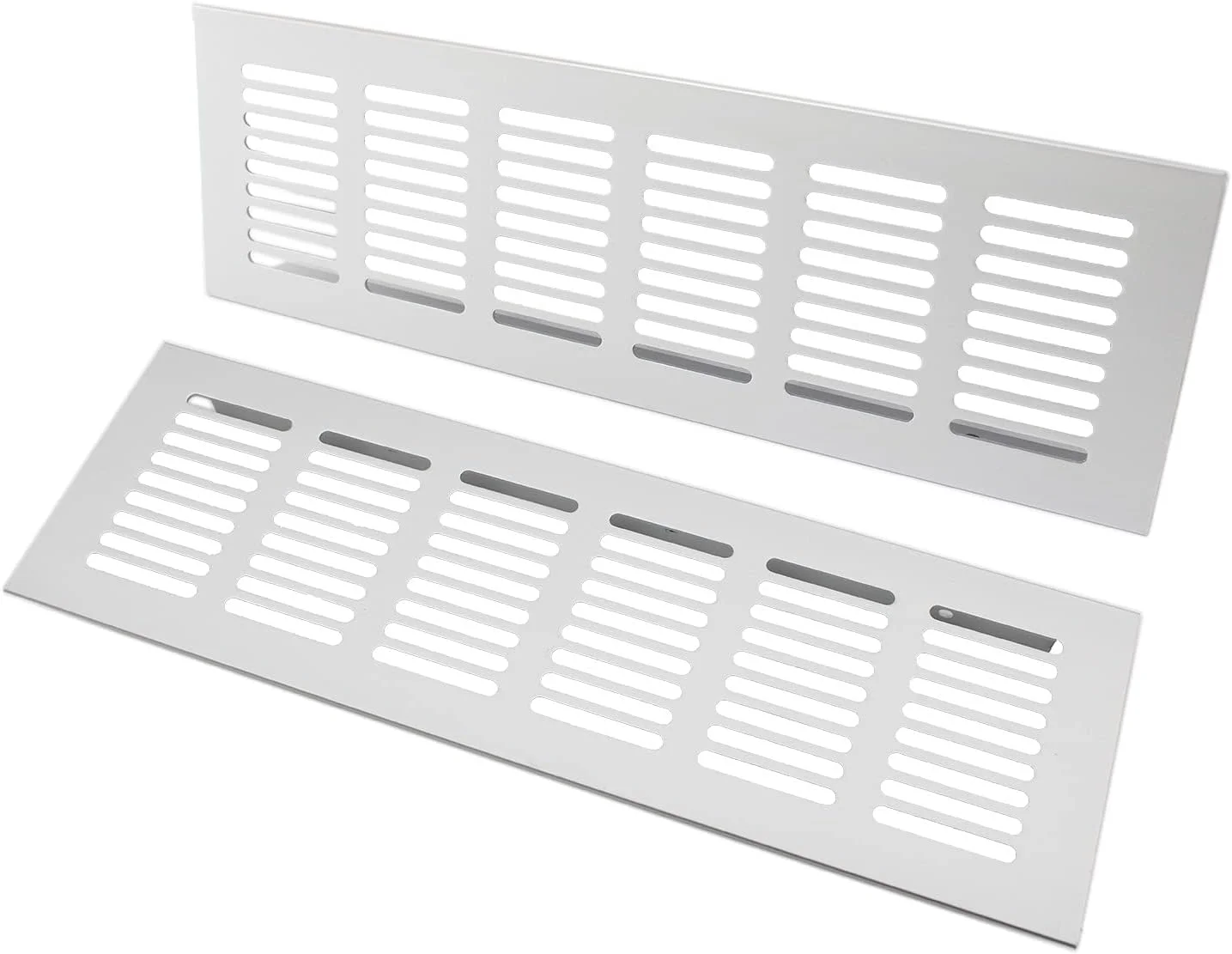 TTZEZE 2PCS Air Vent, Heavy Duty Aluminium Alloy Ventilation Grille Rectangle Metal Louvered Grill Cover for Wardrobe Stove Shoes Cabinet Sink Kitchen Bathroom Side Wall Ceiling and Floor Exhaust Vent