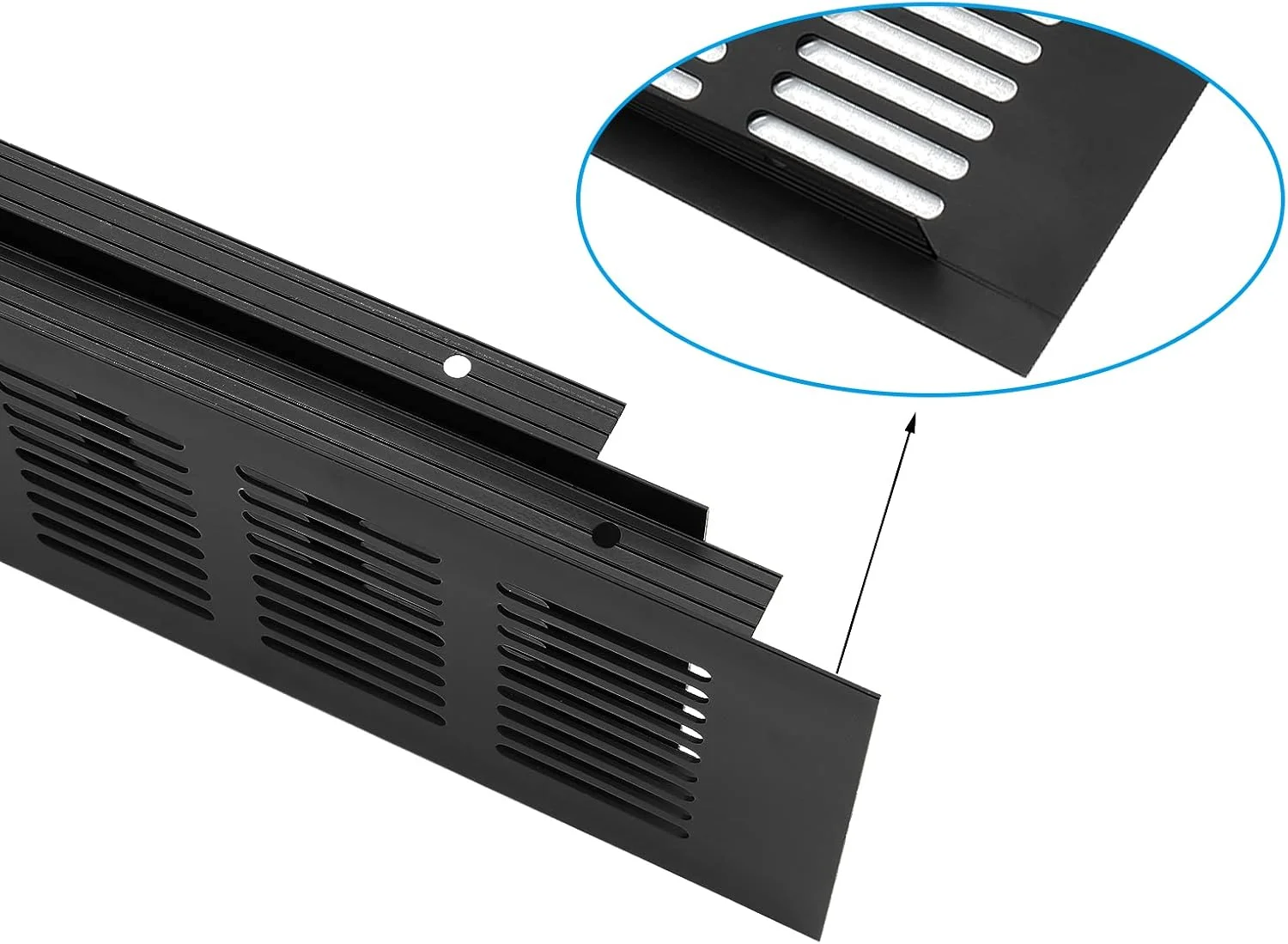 دریچه تهویه هوا توری مستطیلی مشکی Unlorspy، بسته 2 عددی، 300x80 میلی متر، جنس آلیاژ آلومینیوم، مناسب برای کمد، جاکفشی و کابینت آشپزخانه