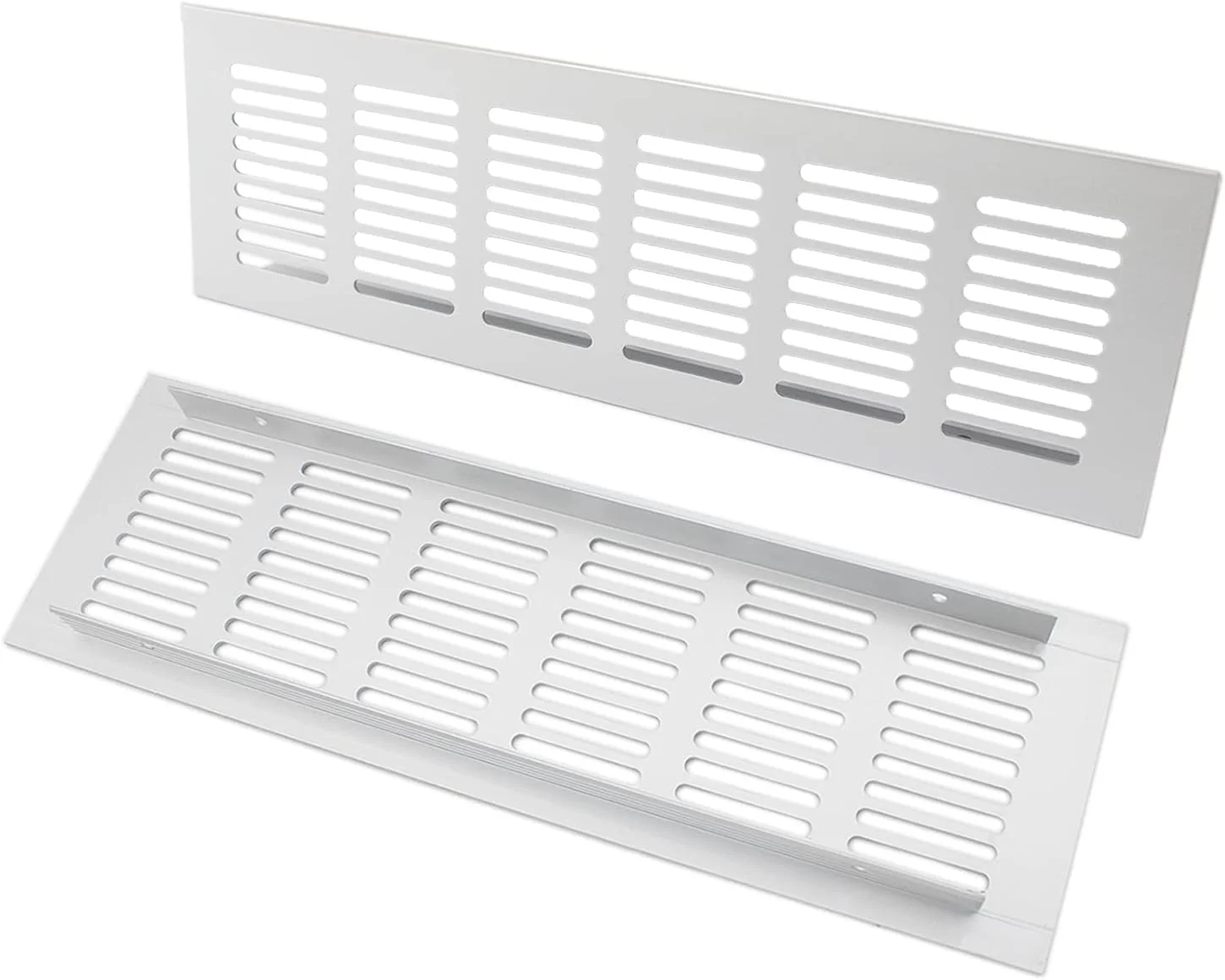 TTZEZE 2PCS Air Vent, Heavy Duty Aluminium Alloy Ventilation Grille Rectangle Metal Louvered Grill Cover for Wardrobe Stove Shoes Cabinet Sink Kitchen Bathroom Side Wall Ceiling and Floor Exhaust Vent