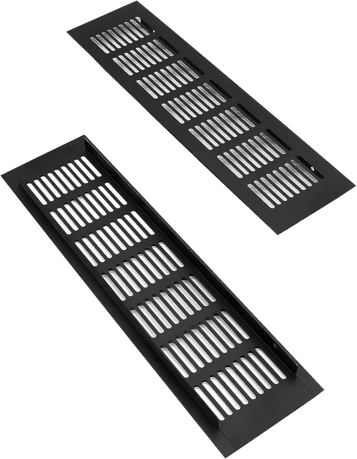 دریچه تهویه هوا توری مستطیلی مشکی Unlorspy، بسته 2 عددی، 300x80 میلی متر، جنس آلیاژ آلومینیوم، مناسب برای کمد، جاکفشی و کابینت آشپزخانه