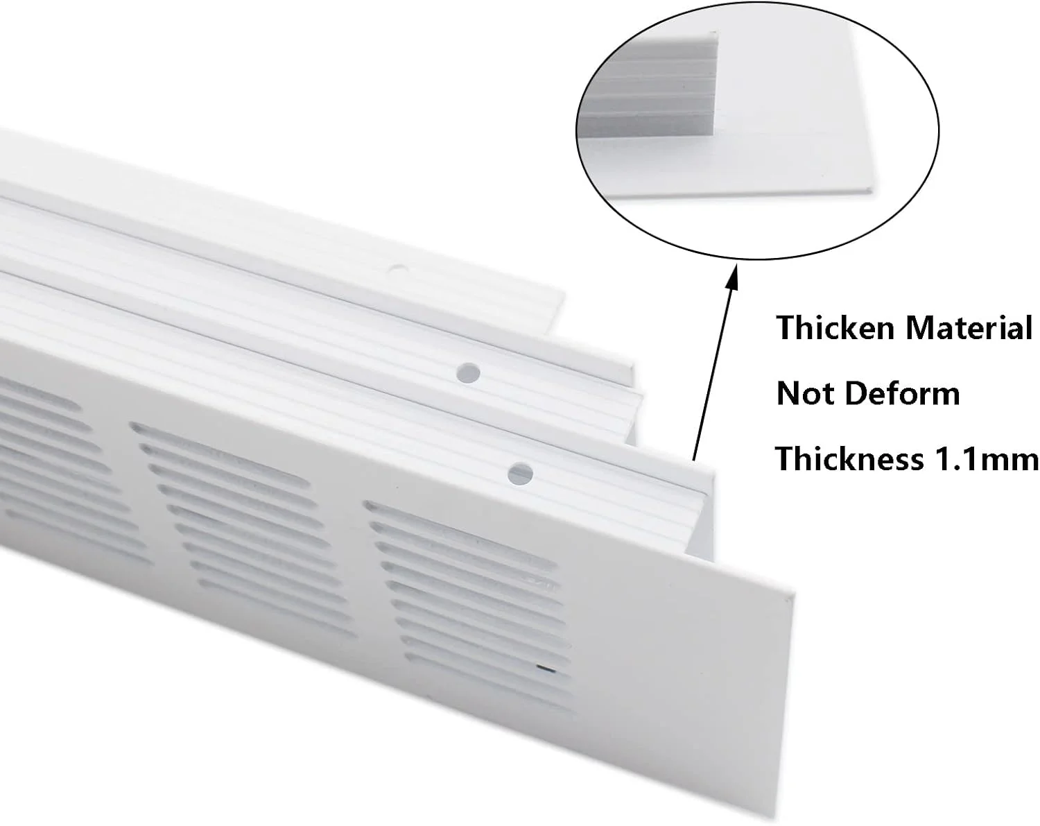 دو عدد دریچه تهویه هوا TTZEZE، توری تهویه مستطیلی شکل از جنس آلیاژ آلومینیوم سفید رنگ، مناسب برای کمد، اجاق گاز، جاکفشی، کابینت سینک، آشپزخانه، حمام، دیوار جانبی، سقف و دریچه خروجی کف