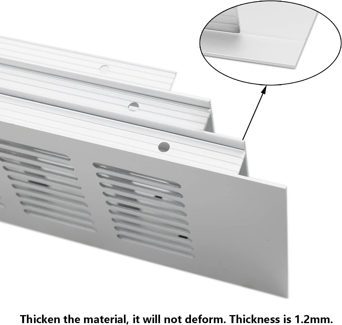 TTZEZE 2PCS Air Vent, Heavy Duty Aluminium Alloy Ventilation Grille Rectangle Metal Louvered Grill Cover for Wardrobe Stove Shoes Cabinet Sink Kitchen Bathroom Side Wall Ceiling and Floor Exhaust Vent