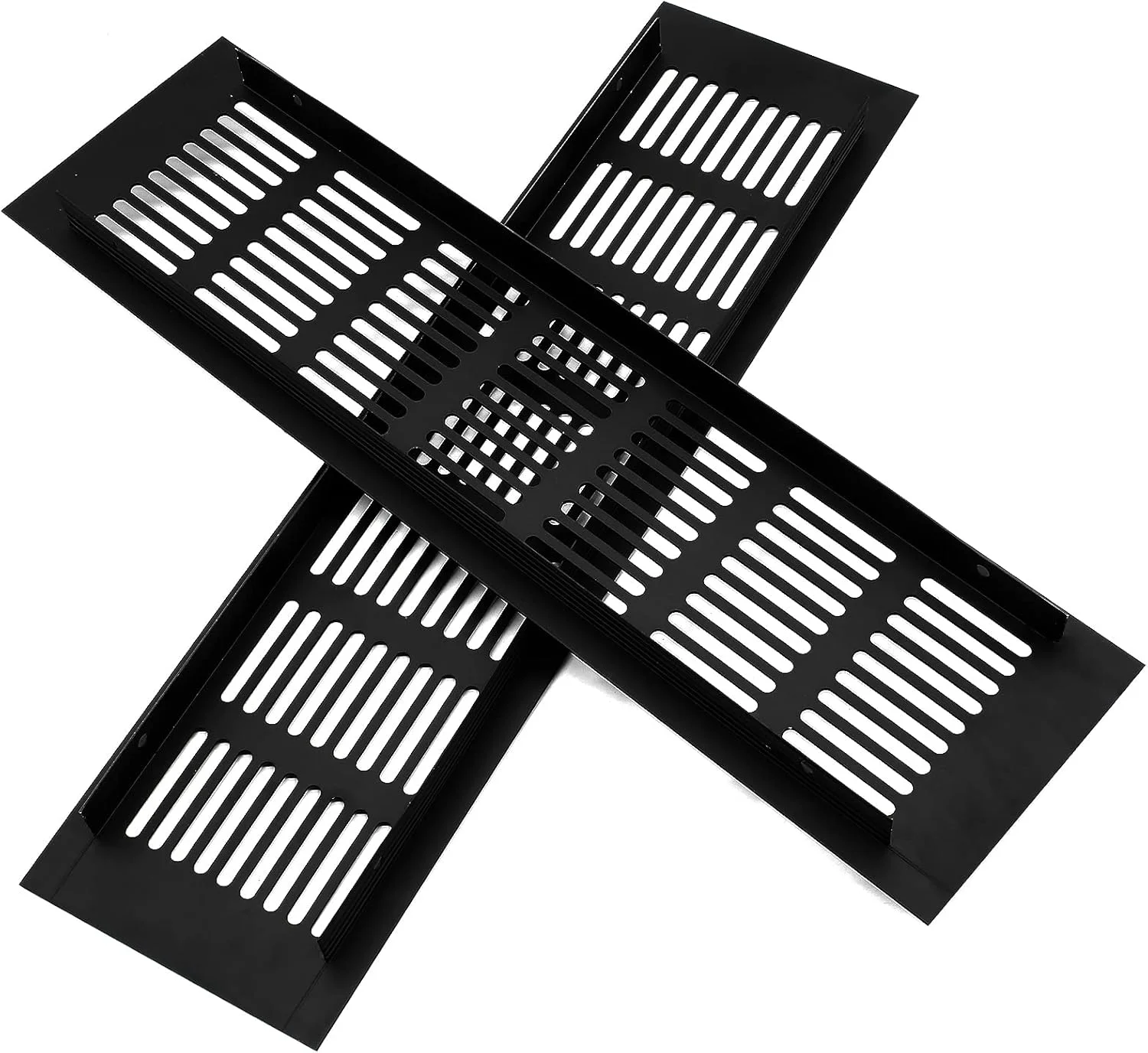 دریچه تهویه هوا توری مستطیلی مشکی Unlorspy، بسته 2 عددی، 300x80 میلی متر، جنس آلیاژ آلومینیوم، مناسب برای کمد، جاکفشی و کابینت آشپزخانه