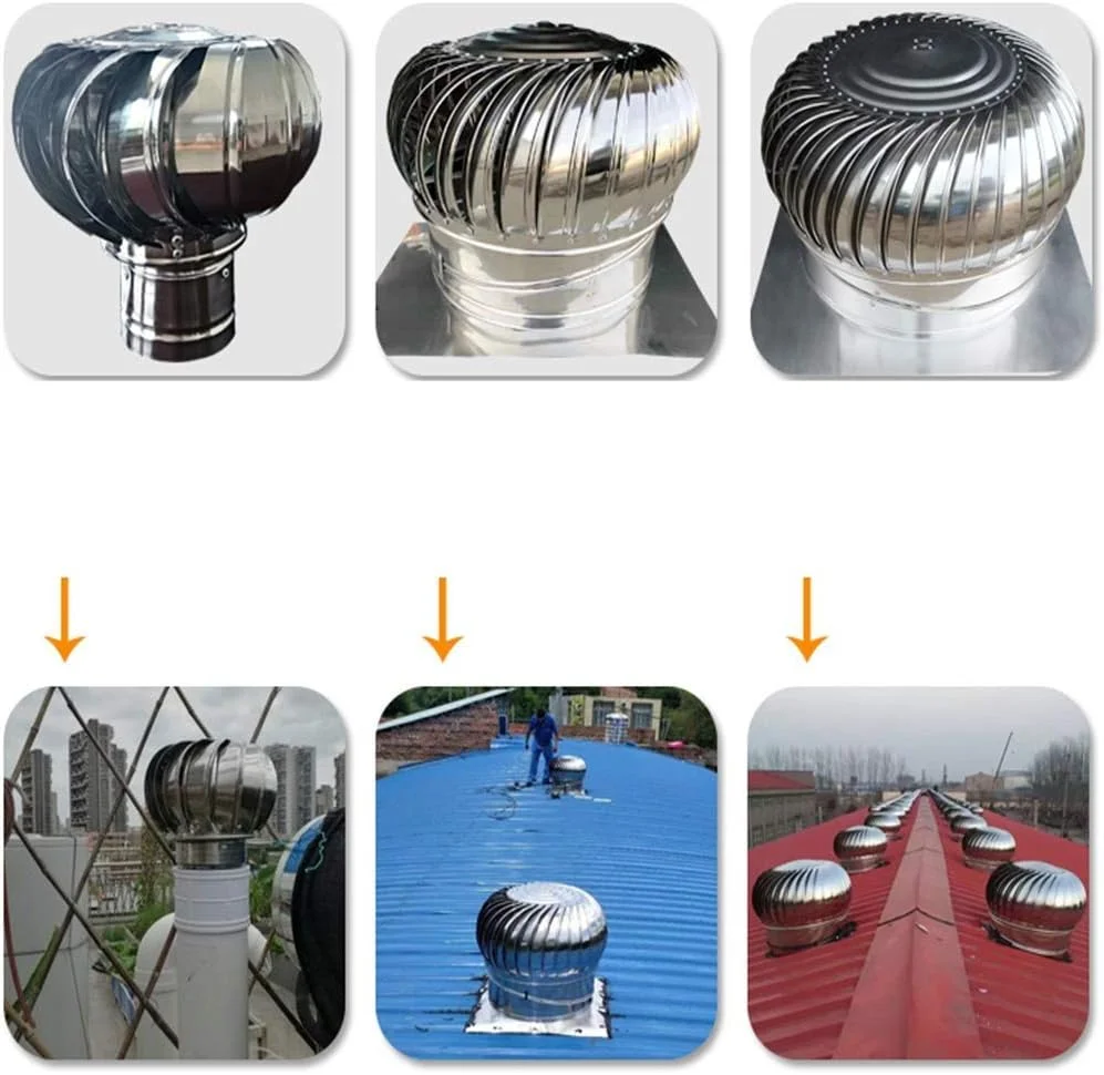 تهویه توربینی، تهویه سقفی کلاهک اگزوز ضد آب استیل ضد زنگ 201 (سایز: 400 میلی متر)