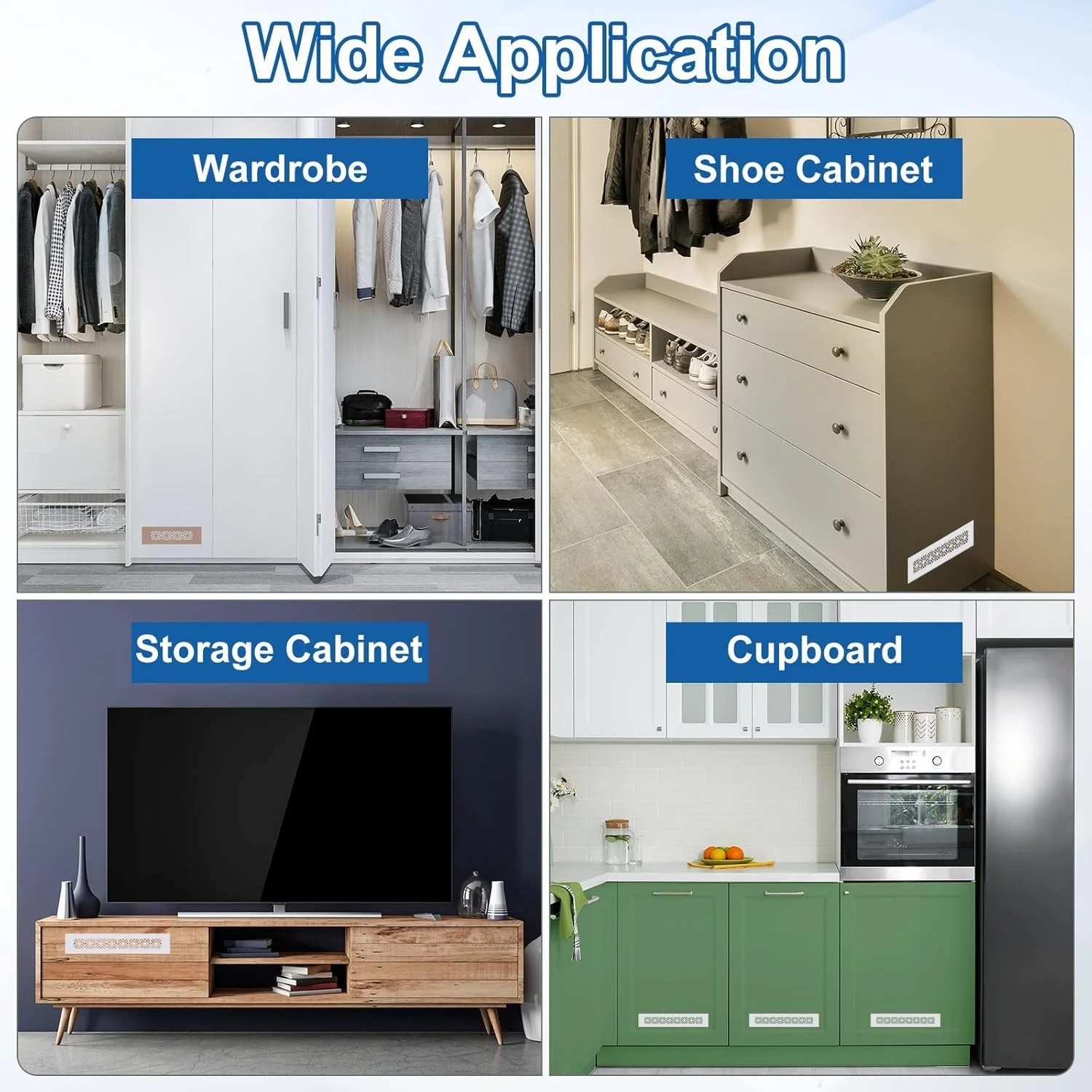 دریچه های تهویه هوا آلومینیومی آلیاژی، 2 عدد، 200x50 میلی متر / 7.9x2 اینچ، پوشش توری تهویه مستطیلی با پره و پیچ های نصب برای درب کابینت کمد، قهوه ای