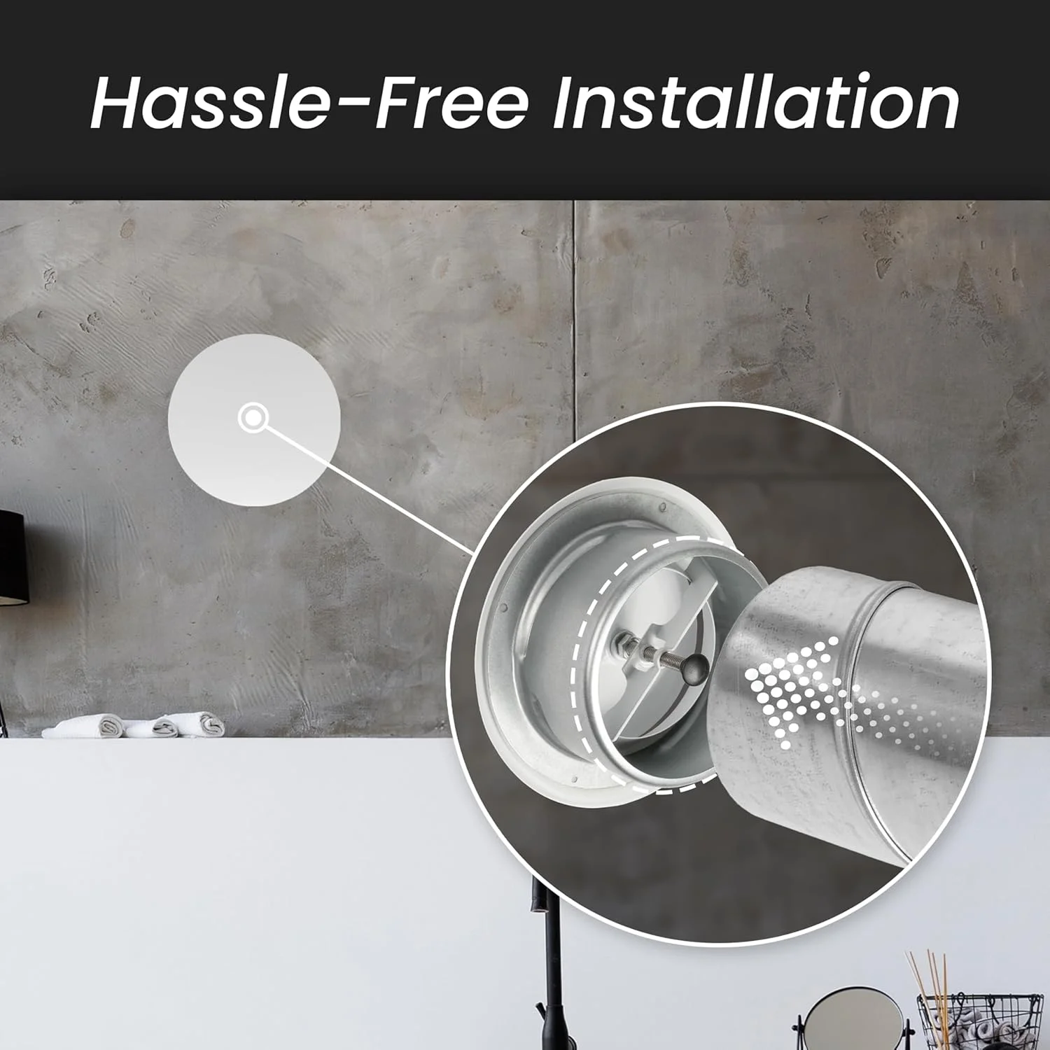 دیفیوزر یونیورسال فولادی سفید ریپا مارکت، قطر 8 اینچ - دریچه قابل تنظیم - ورودی هوا، خروجی هوا، تهویه کانال اگزوز - پوشش دریچه سقفی فلزی گرد و بدون درز - مناسب برای دیوار و سقف خانه و اداره