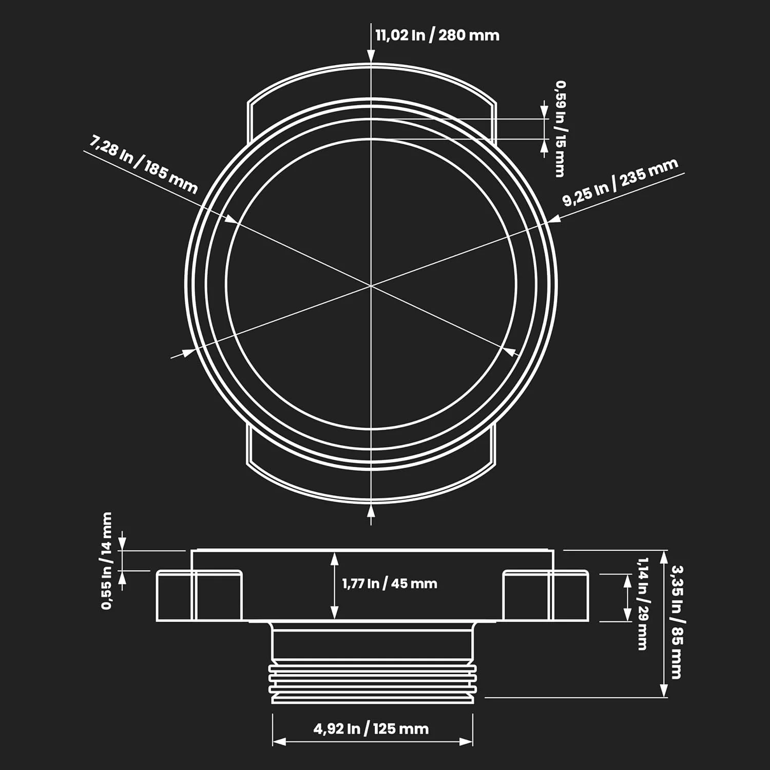 دفیوزر هوای سقفی گچی مدرن Repa Market سایز 5 اینچ - دریچه لوکس هوا برای سقف خانه - پوشش های دریچه سقفی بدون درز - دفیوزر مجرای اگزوز دایره ای سفید HVAC