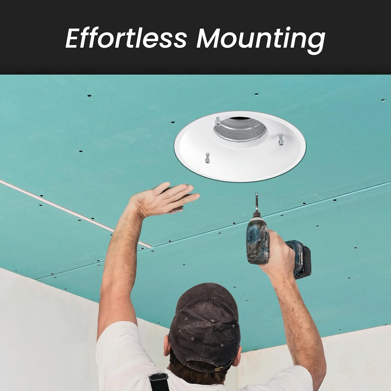 دفیوزر هوای سقفی گچی مدرن Repa Market سایز 5 اینچ - دریچه لوکس هوا برای سقف خانه - پوشش های دریچه سقفی بدون درز - دفیوزر مجرای اگزوز دایره ای سفید HVAC