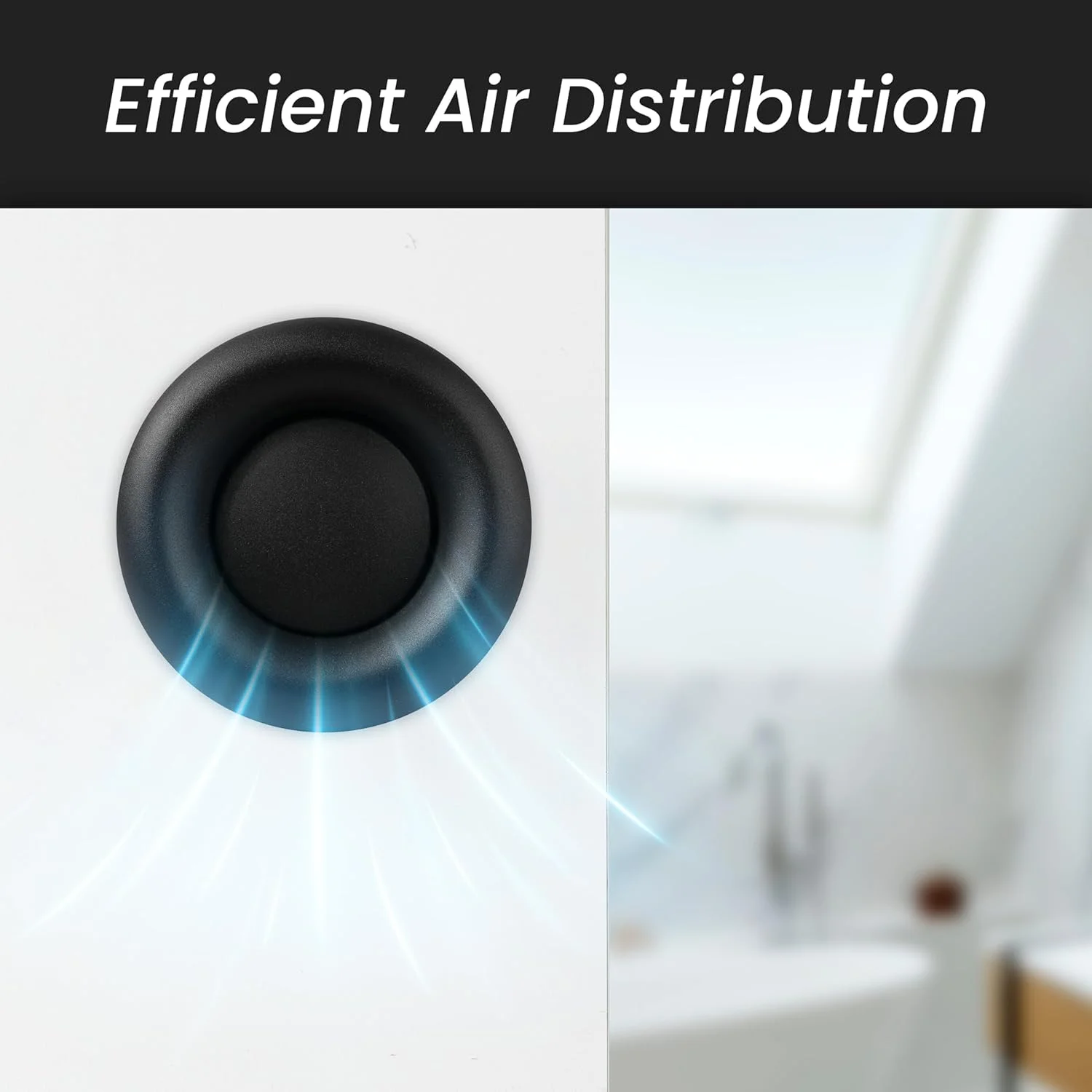 دریچه خروجی هوا فولادی سفید ریپا مارکت، قطر 6 اینچ، دارای فلنج - توری دریچه هوا - شیر قابل تنظیم برای جریان هوای بهینه - تخلیه هوای بی صدا - تهویه داخلی - پوشش دریچه گرد