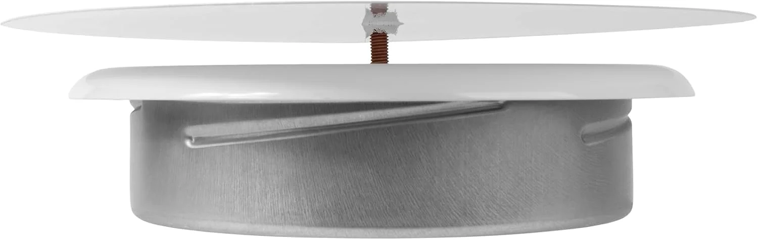 دیفیوزر یونیورسال فولادی سفید ریپا مارکت، قطر 8 اینچ - دریچه قابل تنظیم - ورودی هوا، خروجی هوا، تهویه کانال اگزوز - پوشش دریچه سقفی فلزی گرد و بدون درز - مناسب برای دیوار و سقف خانه و اداره